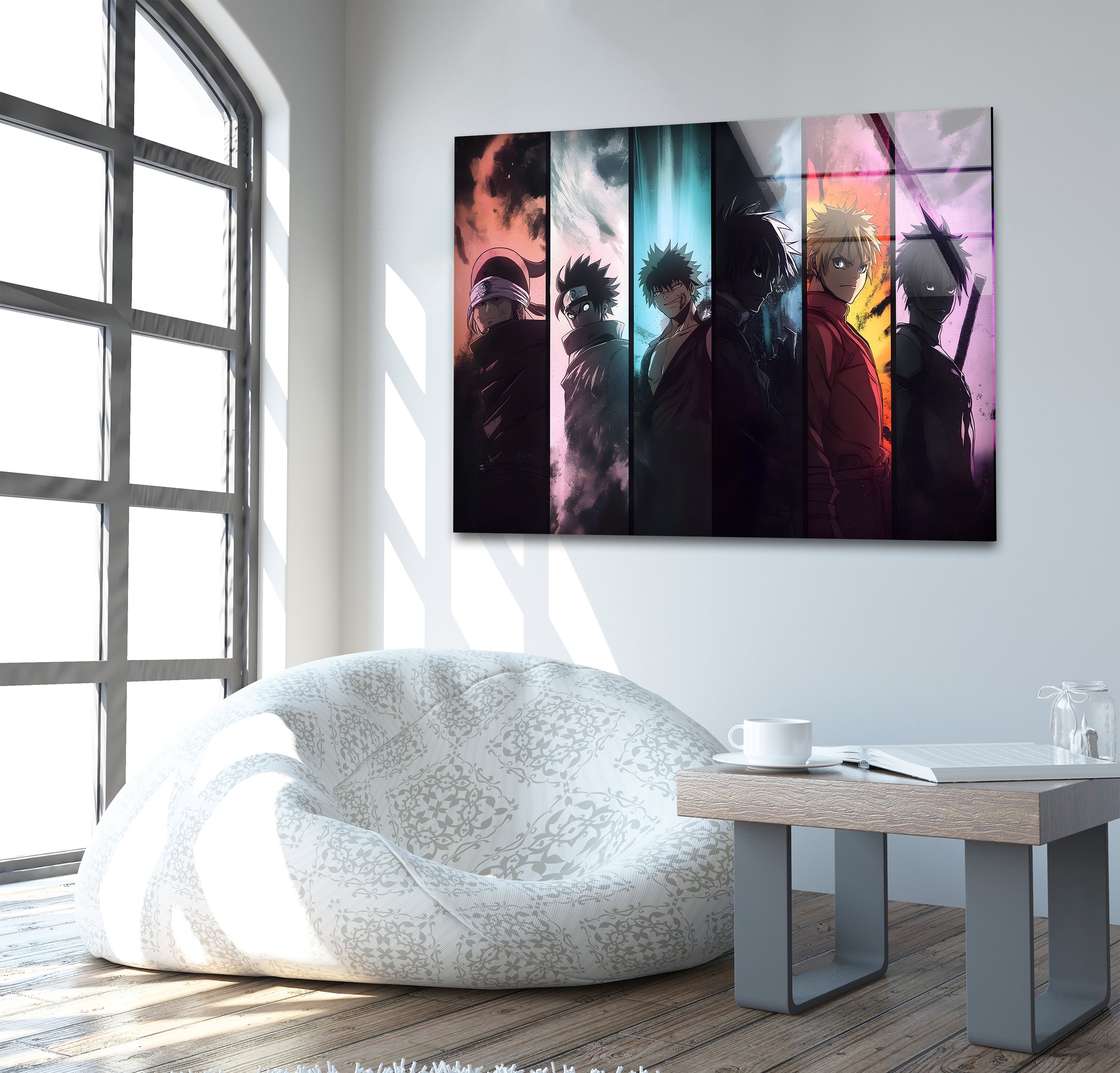 Anime Characters Glass Wall Art - Stunning Anime Decor for Living Room, Bedroom & Office - Perfect Gift for Anime Fans