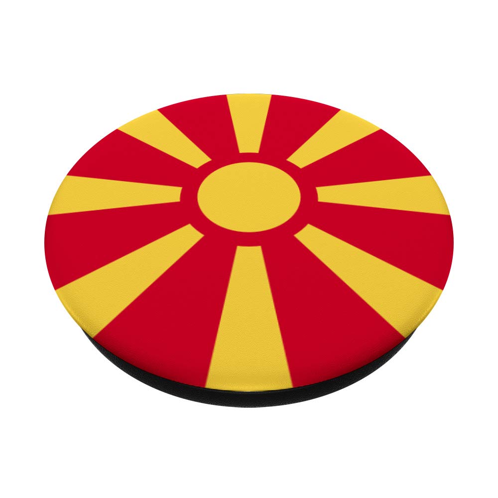 Macedonia Flag PopSockets Phone Grip & Stand - Compatible with iPhone, Samsung & Tablets - Perfect for Travel, School & Daily Use