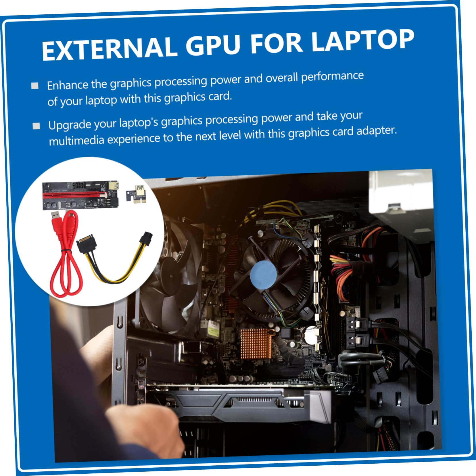 Mikikit 2 Pack External Laptop GPU Graphics Card for Mining & Gaming - Upgrade Notebook Performance for Cryptocurrency Mining & HD Gaming - Perfect for Gaming Laptops, Workstations & Crypto Mining Rigs