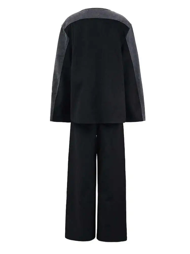Women's Big Size Denim Jacket & Wide Leg Pants Two-Piece Set - O Neck Long Sleeve Fashion Outfit for Spring & Autumn 2025 (CPG1262) | Casual Wear, Street Style & Office Chic