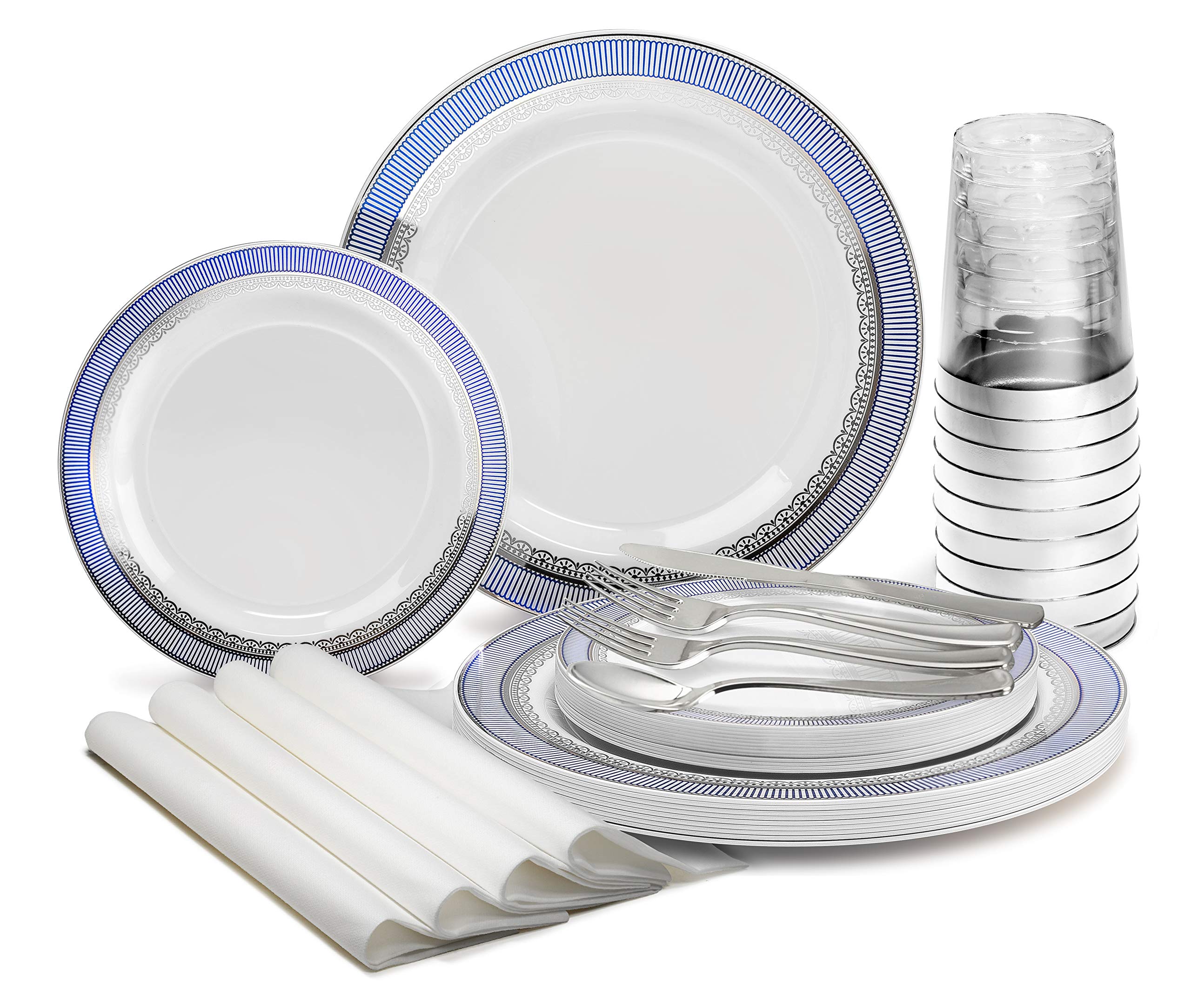 960-Piece Heavyweight Disposable Plastic Plate Set for Weddings & Parties - 120 x 10.5
