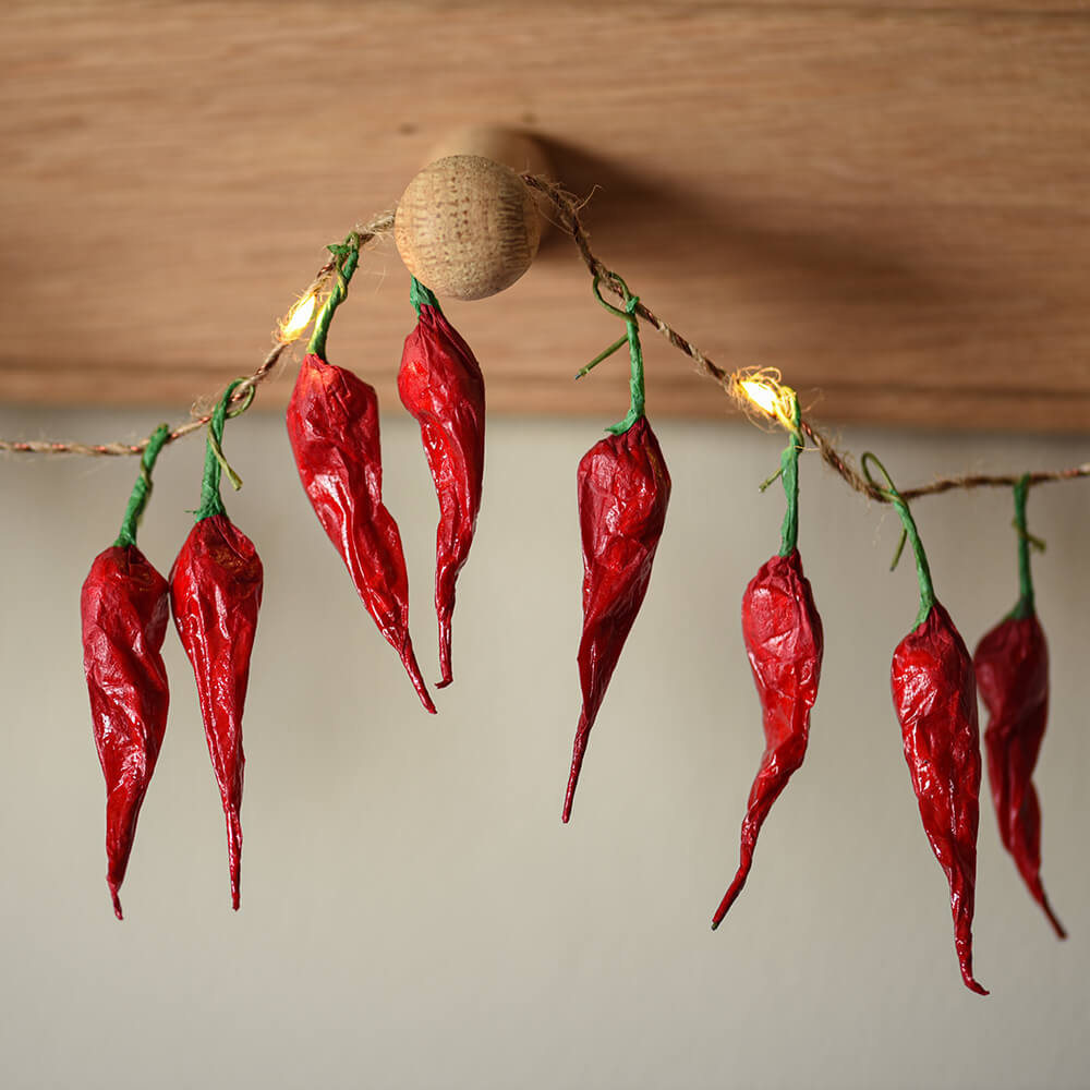 Chili Pepper LED Fairy Lights Battery Operated - Perfect for Christmas, Halloween, and Party Decorations