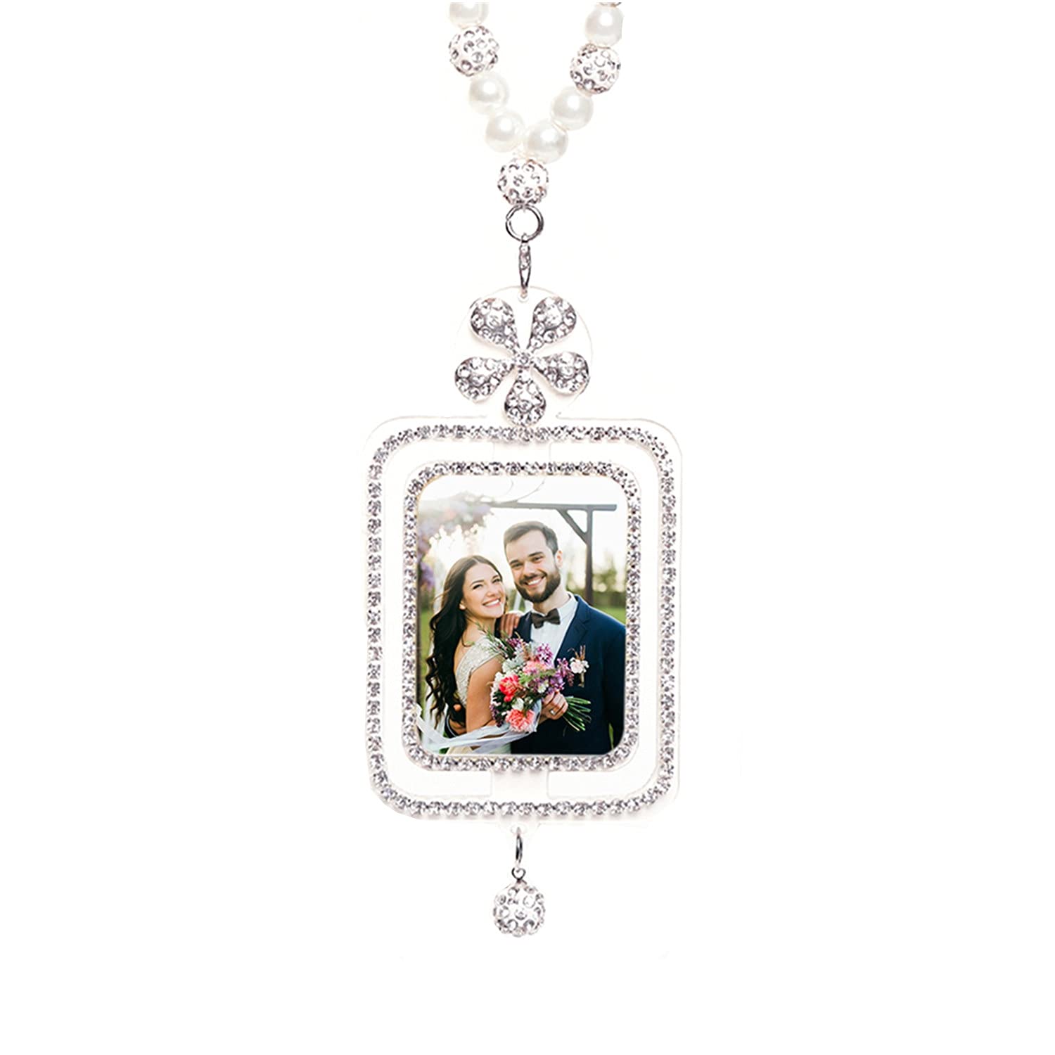 Custom Photo Car Rear View Mirror Charm - Personalized Auto Accessories with Hanging Pendant for Vehicle Decoration | Perfect Gift for Car Lovers & Safe Driving Reminder