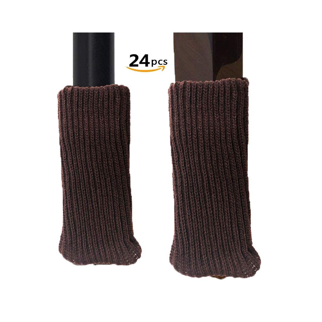 24PCS High Elastic Floor Protectors - Soft Knitting Wool Furniture Socks & Chair Leg Pads for Hardwood Floors - Prevent Scratches & Noise for Chairs, Tables, Sofas in Home & Office