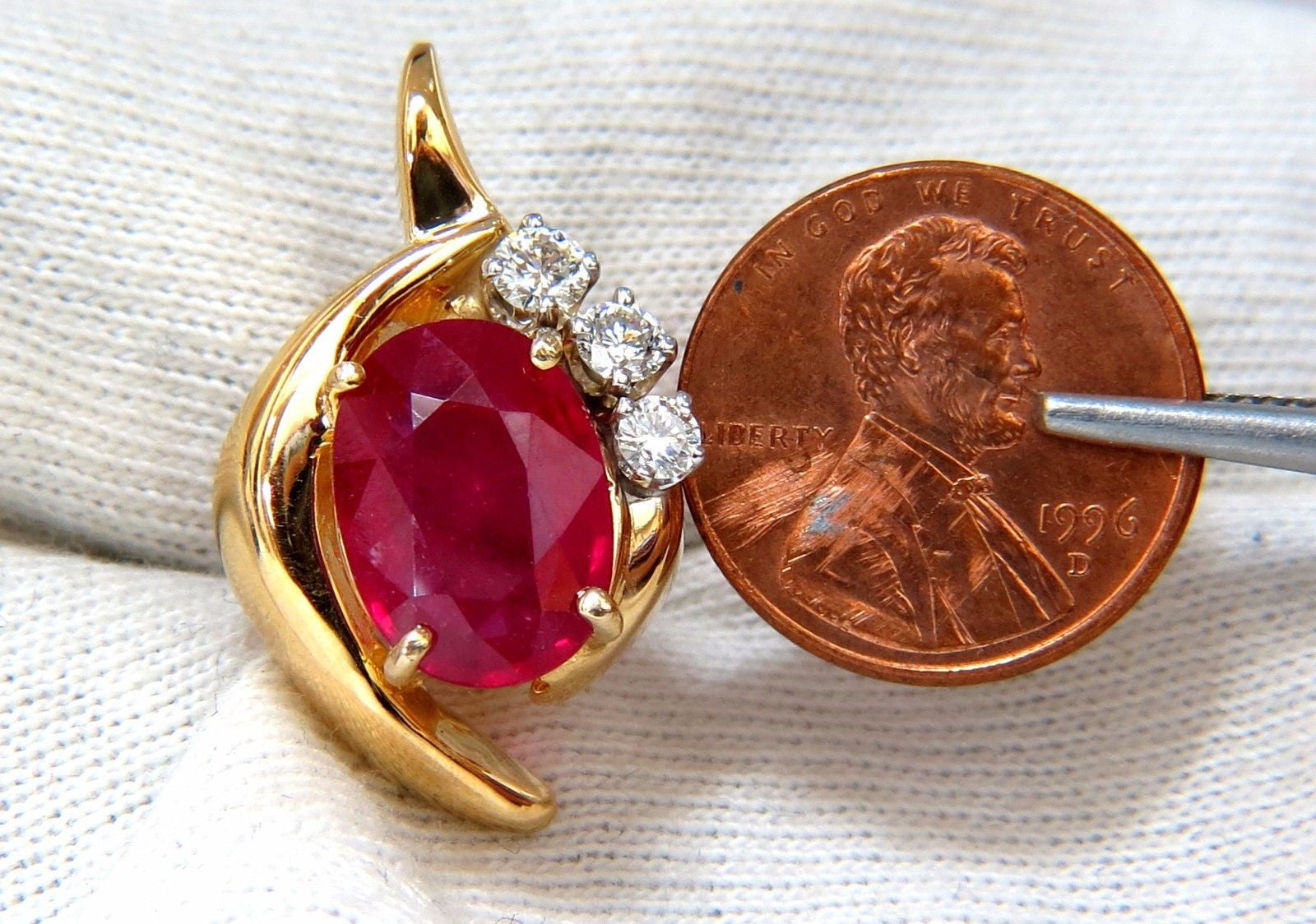 13.00ct Natural Diamond & Clarity Enhanced Ruby Earrings in 14K Gold - Perfect for Weddings, Anniversaries & Special Occasions
