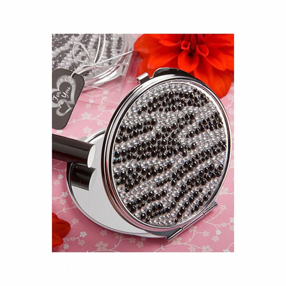 FashionCraft Zebra Print Compact Mirror - Stylish & Portable Makeup Mirror for Purse, Travel, and Touch-Ups | Elegant Gift for Women