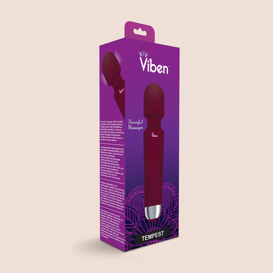 Viben Tempest Wand Massager - Waterproof & Rechargeable Personal Massager for Muscle Relaxation, Pain Relief - Perfect for Home Spa, Post-Workout Recovery & Stress Relief