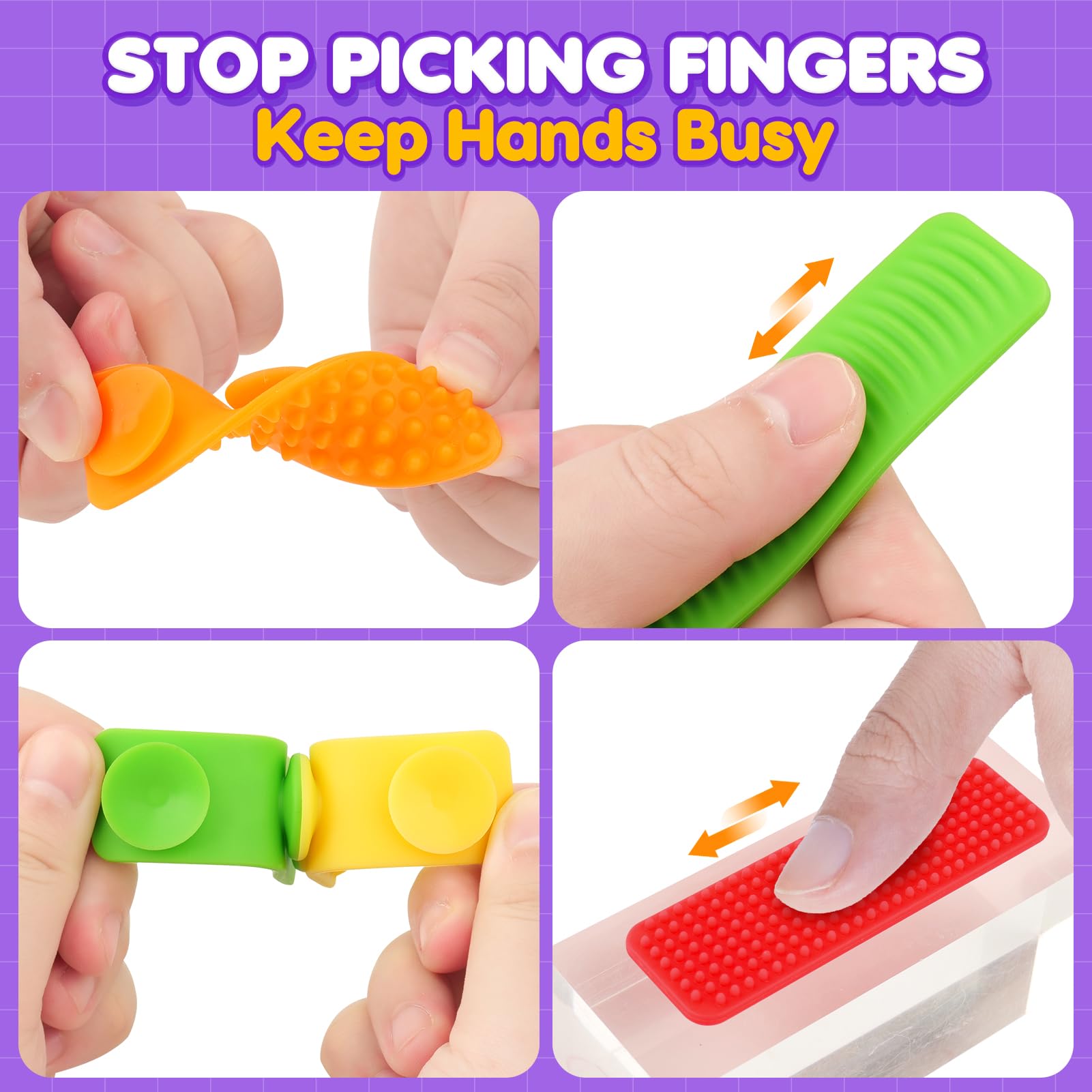 8 Pack Textured Suction Fidget Toys for Kids & Adults - Sensory Stickers for Autism, Anxiety Relief - Classroom & Office Stress Reducers - Easter Basket Stuffers - Perfect for Calming, Focus & Sensory Play