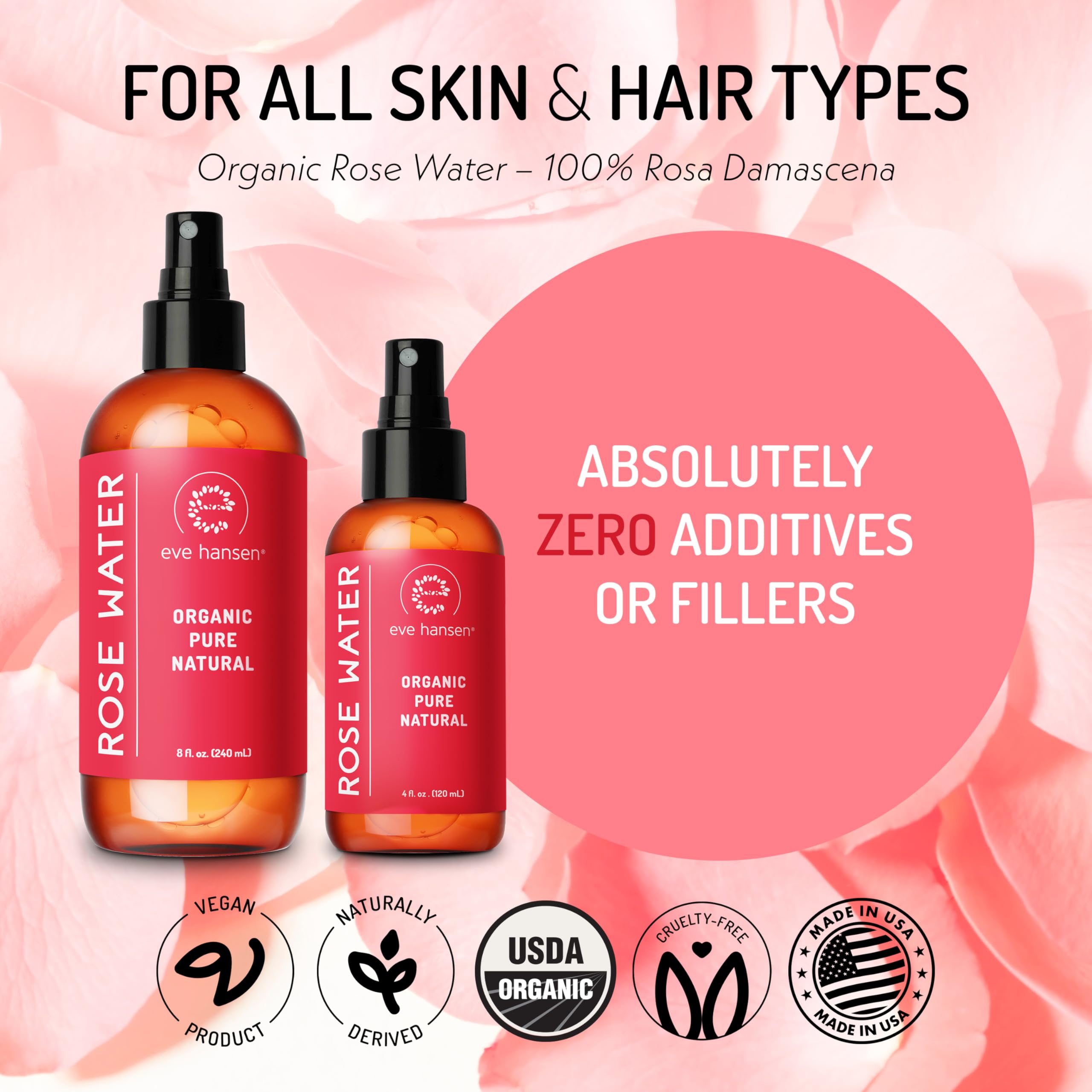 Eve Hansen Night Skincare Bundle – Vitamin C Cleanser, Vitamin C Toner, Rose Water, Retinol Serum & Night Repair Cream – Hydrating & Nourishing Skincare for All Skin Types – Perfect for Evening Routine & Anti-Aging Care