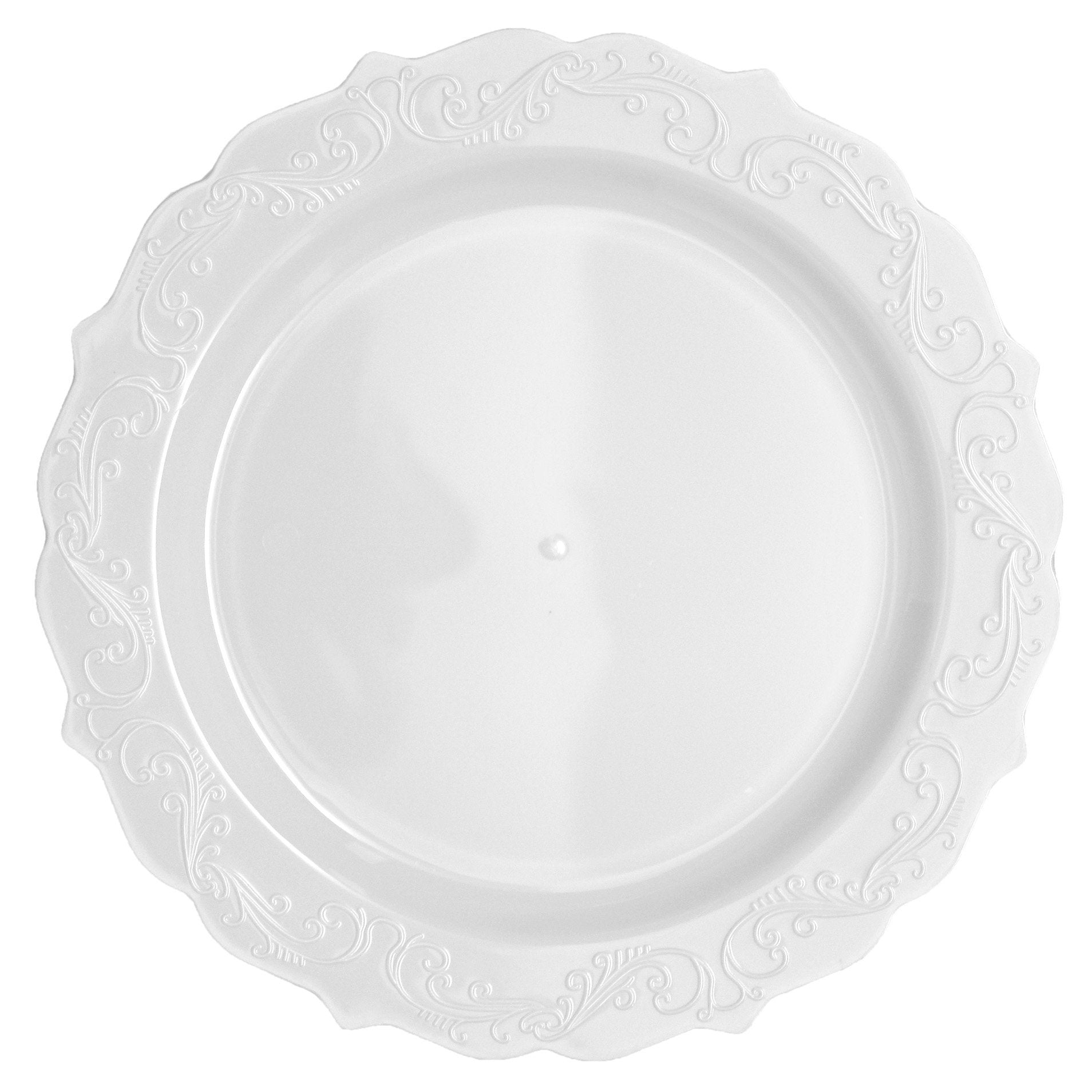 Elegant White Round Plastic Dinner Plates - Durable & Stylish Disposable Tableware for Parties, Picnics, and Everyday Use