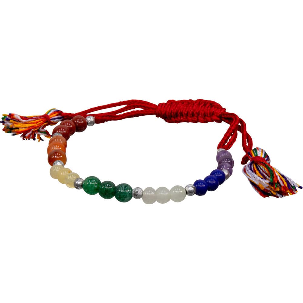 Adjustable Gemstone Chakra Bracelet for Energy Balance & Healing - Yoga, Meditation & Spiritual Wellness Accessory