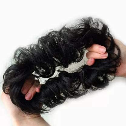 EL Cabell Messy Bun Hair Extension with Elastic Band - Synthetic Hair Scrunchies for Women & Girls (Black, Pack of 1) - Perfect for Parties, Weddings & Everyday Styling