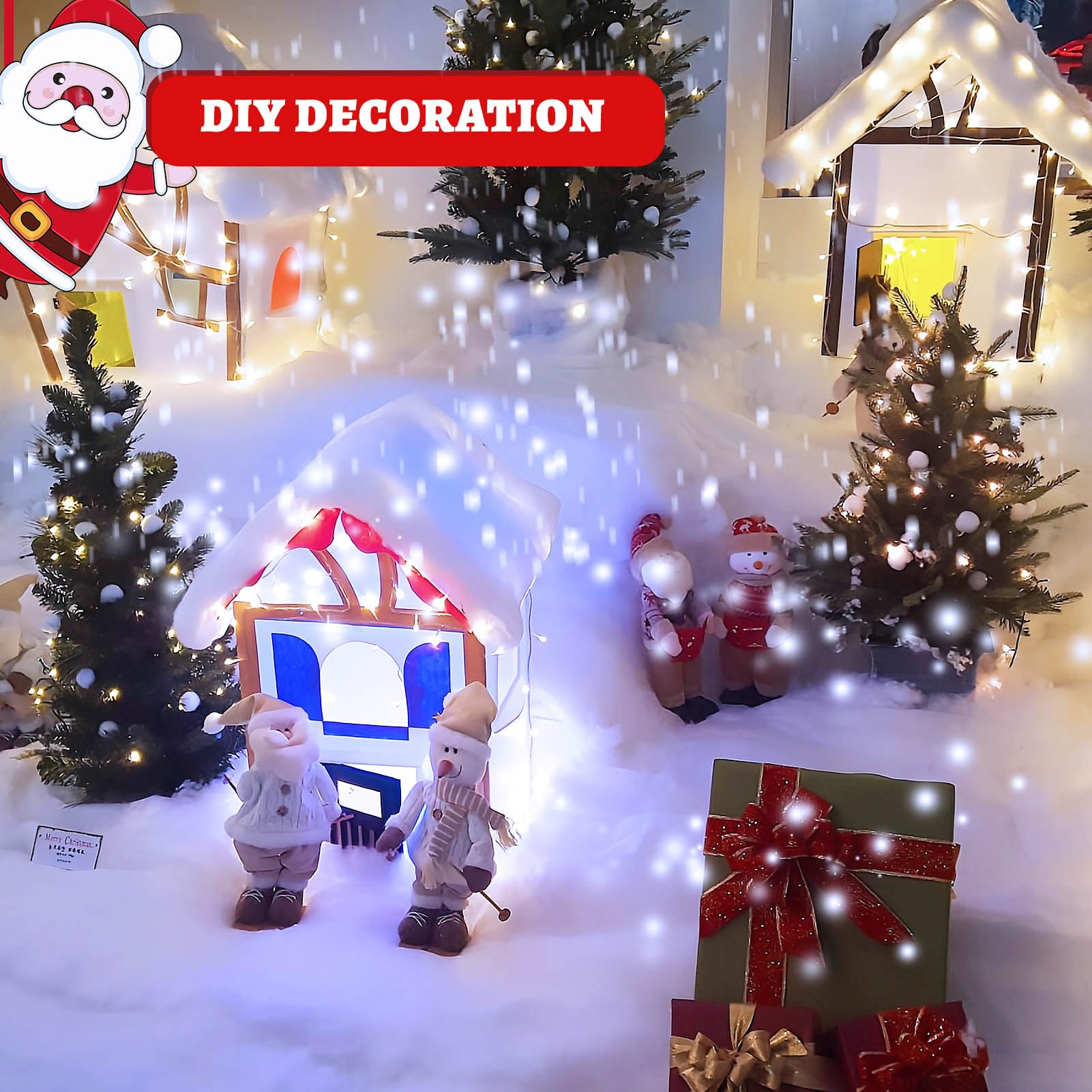 RGQSUN 5.3oz Artificial Fake Snow Powder - White Christmas Decoration for Crafts, DIY Projects & Party Supplies - Perfect for Holiday Decor, Snow Scenes & Winter Wonderland Displays