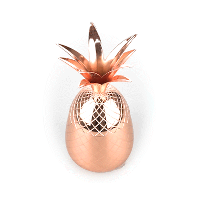 Bar Lux 24 oz Copper Plated Stainless Steel Pineapple Tumbler Cup - Insulated Double Wall Vacuum Flask for Hot & Cold Drinks - Perfect for Home, Office, Travel & Outdoor Activities (4.25