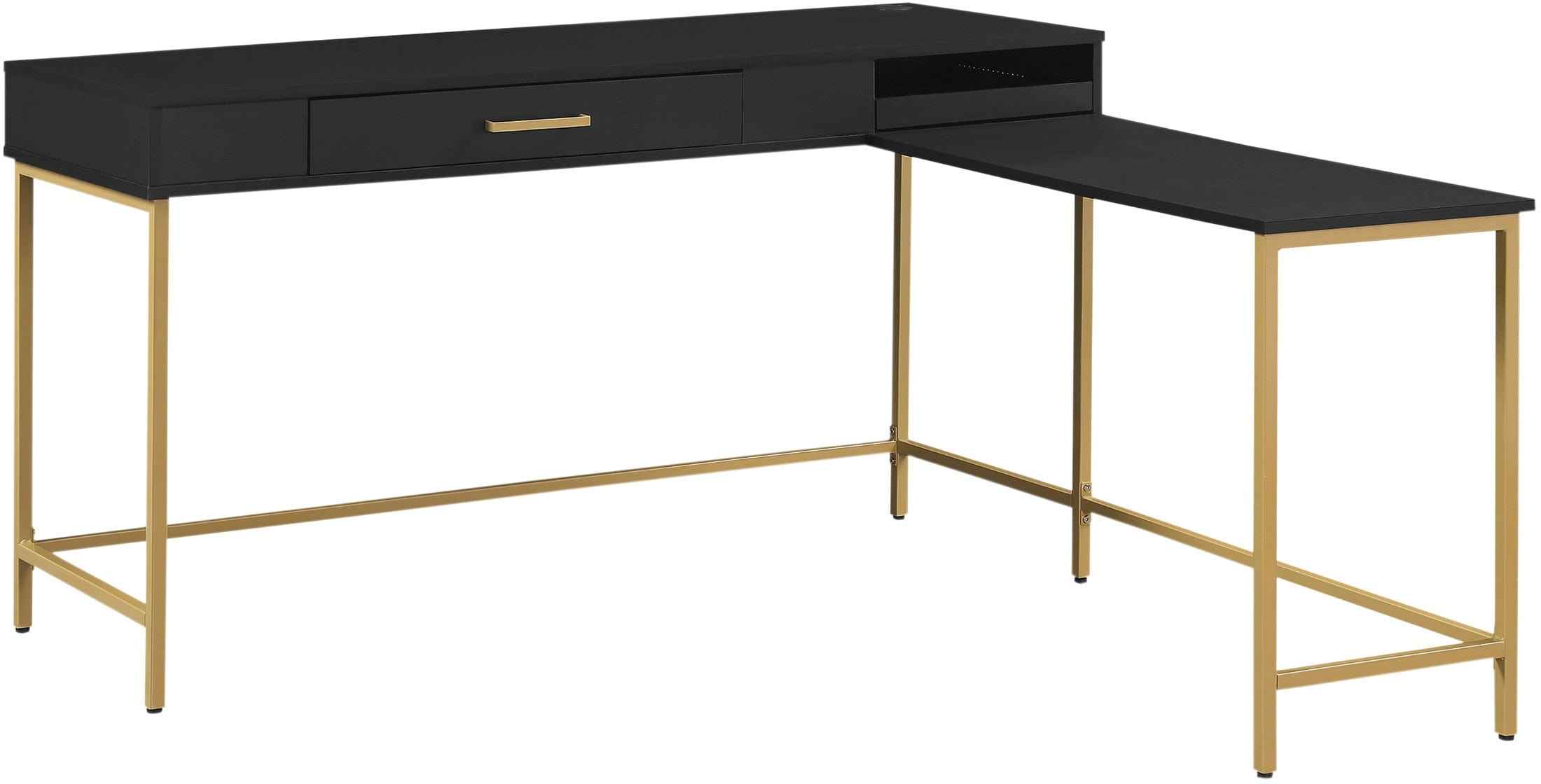 Office Star Modern Life Desk [MDRLD] - Ergonomic Home Office Desk for Remote Work & Study, Compact Writing Desk with Storage Shelf, Perfect for Small Spaces & Apartments