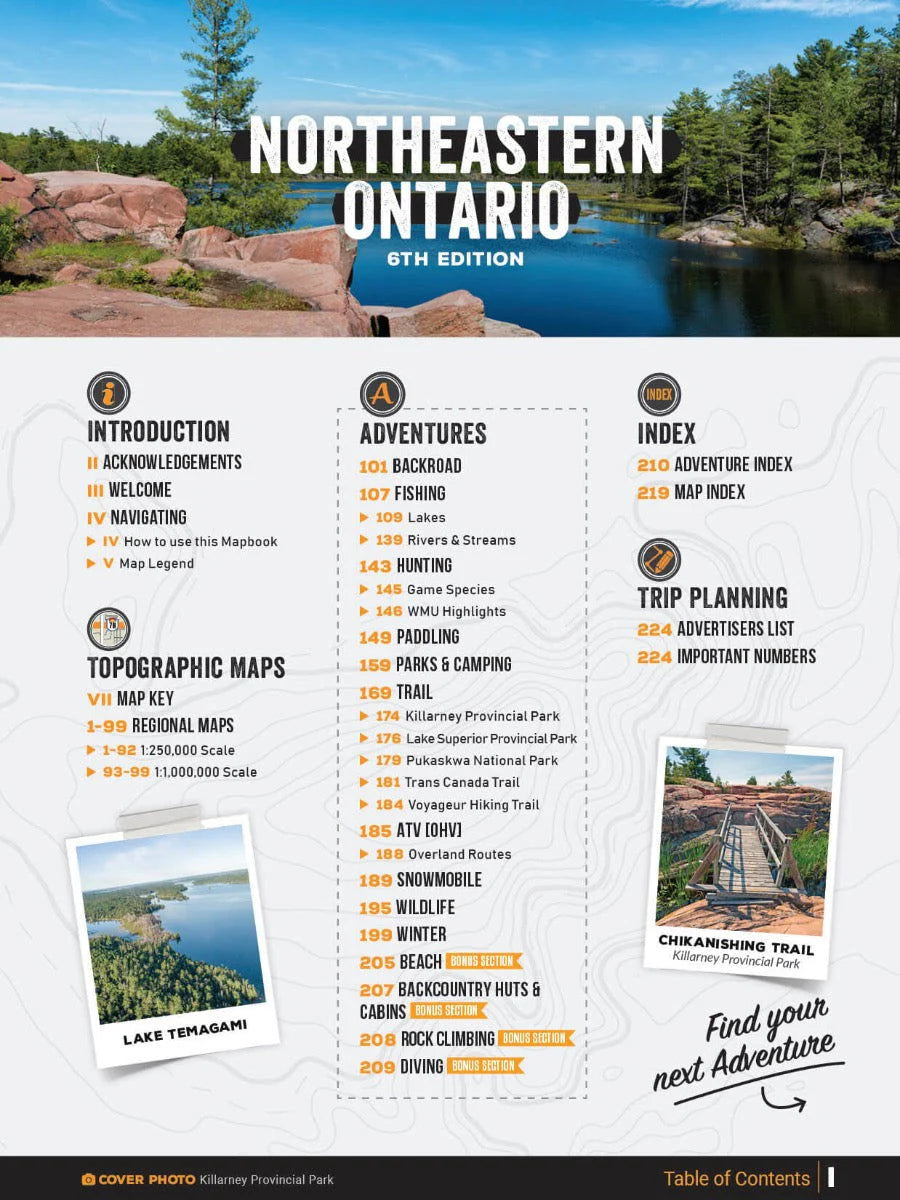 Backroad Mapbooks Northeastern Ontario 6th Edition - Detailed Road & Trail Maps for Outdoor Adventures, Hiking, Camping & Road Trips in Canada