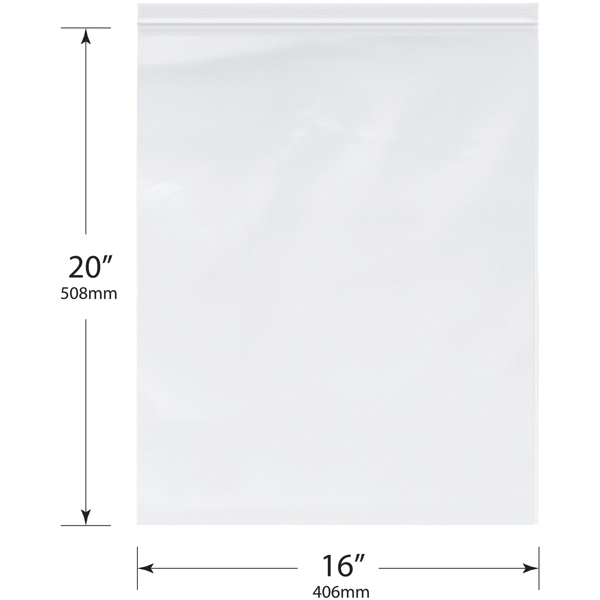 Plymor 16x20 Inch 4 Mil Heavy Duty Zipper Reclosable Plastic Bags - 250 Pack | Storage for Crafts, Jewelry, Documents & Organizing Small Items