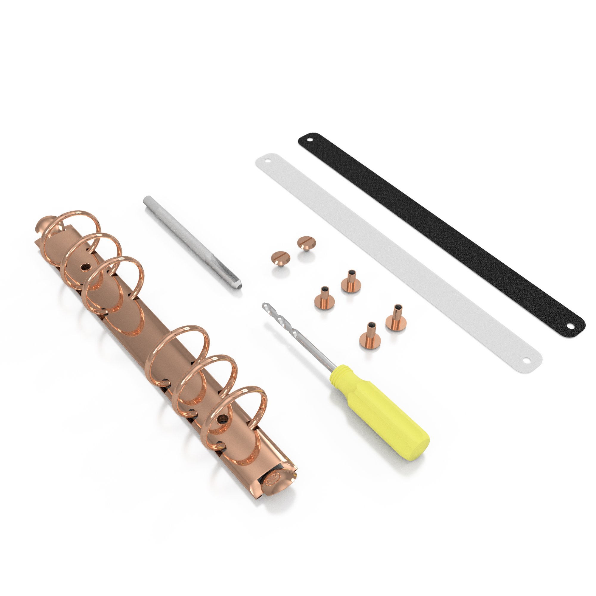Rose Gold 6-Ring Binder Mechanism Replacement Kit for Personal Organizers & Planners - Durable Stationery Supplies for Office, School, and Home Organization