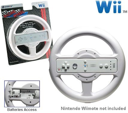 Hyperkin Racing Wheel for Nintendo Wii - Premium Steering Wheel Controller for Wii Racing Games - Perfect for Mario Kart, Need for Speed & More