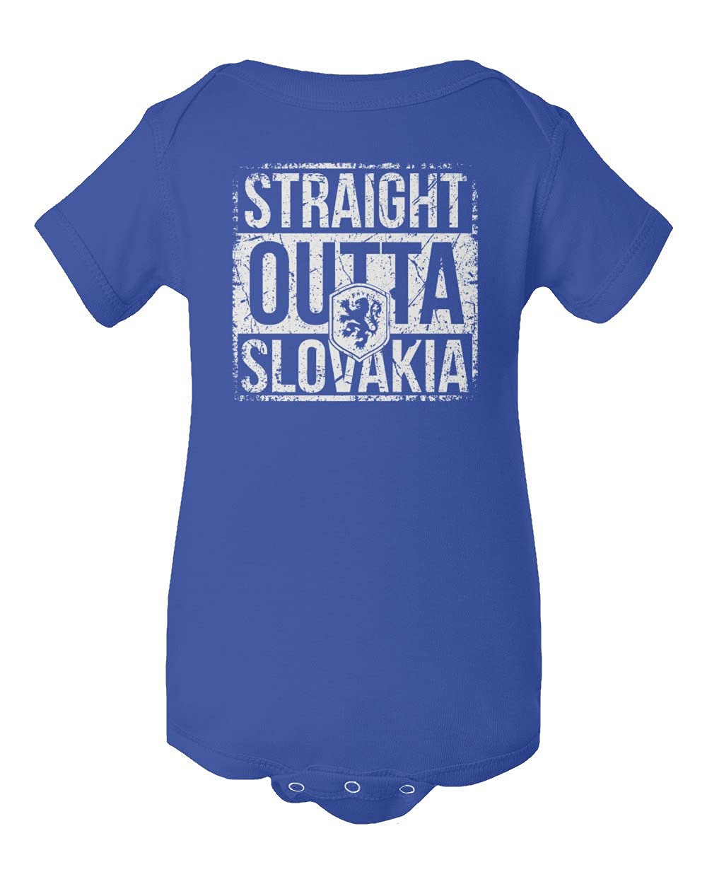 Spark Apparel Straight Outta Slovakia Soccer Championship 2020 Baby Bodysuit - Short Sleeve Onesie for Infants & Toddlers - Perfect for Soccer Games, Team Support & Casual Wear