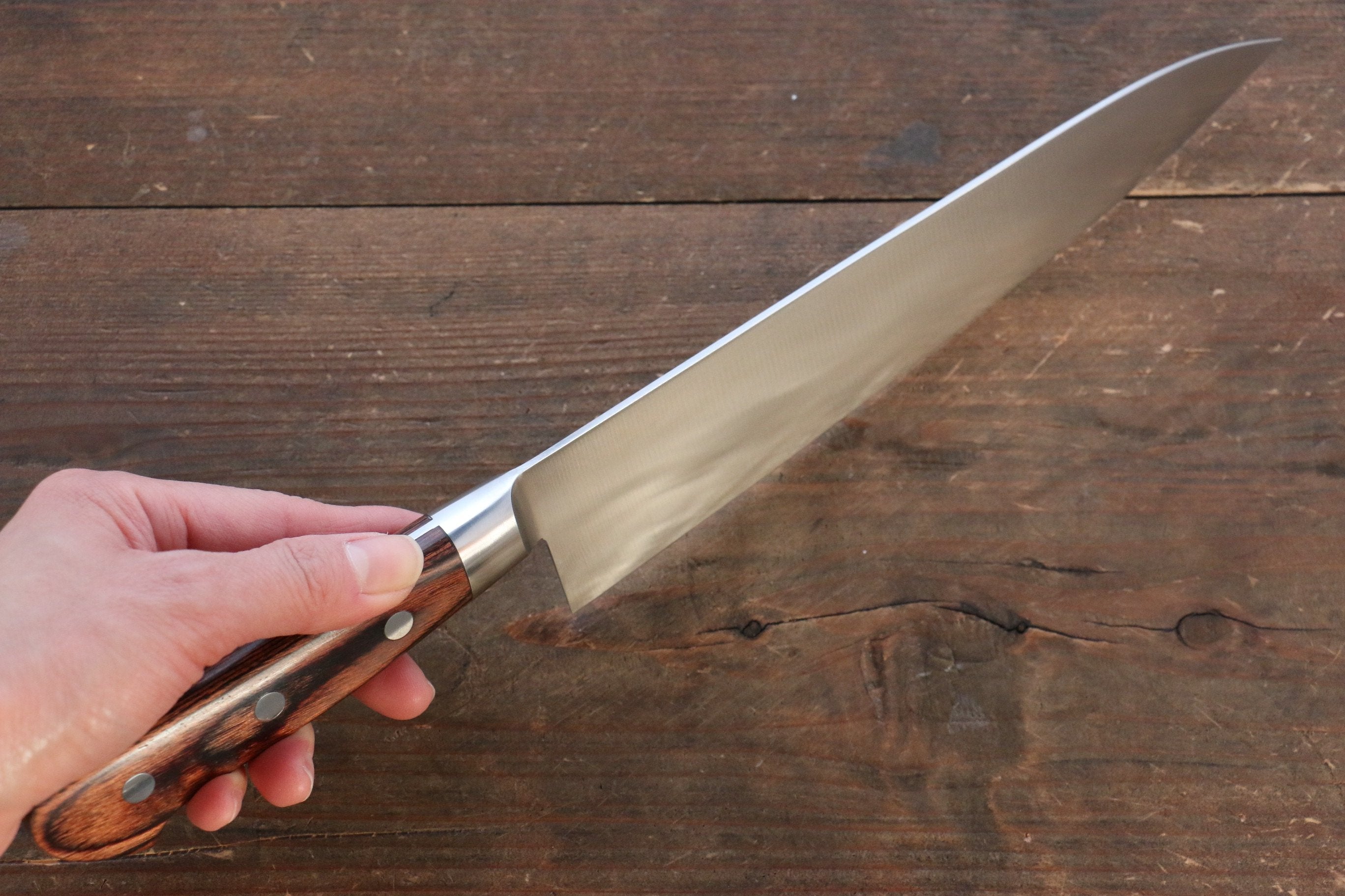 Premium Iseya Molybdenum Steel Japanese Chef Knife Set - 120mm Petty Knife & 210mm Gyuto Knife with Mahogany Wood Handle (Stainless Steel Ferrule) - Perfect for Home Cooking, Professional Kitchens & Sushi Preparation