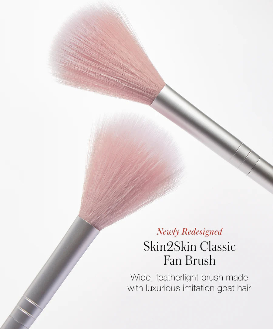 Skin2Skin Classic Fan Brush - Soft Bristles for Flawless Makeup Application, Perfect for Contouring, Blending & Highlighting - Ideal for Professional & Home Use