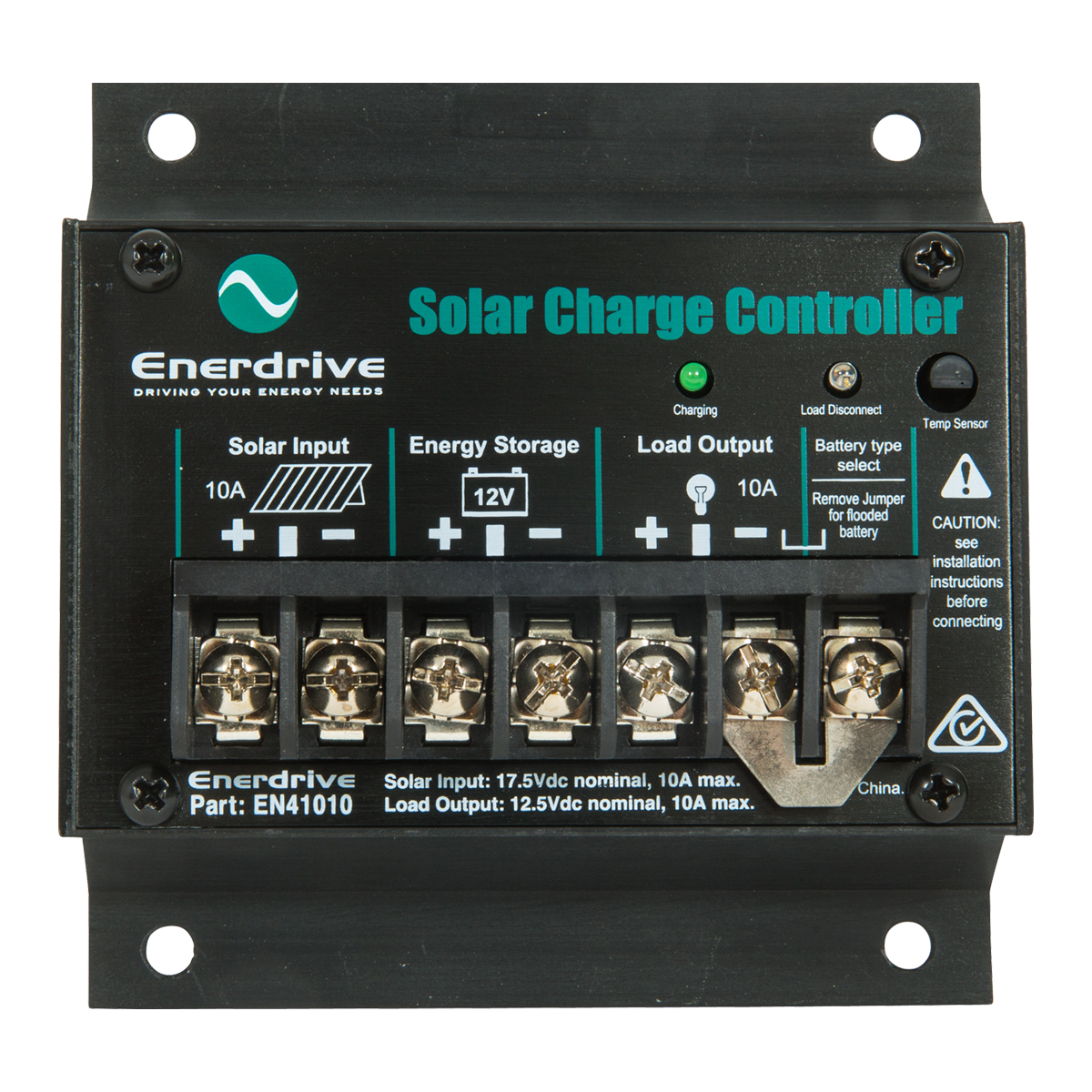 Enerdrive 12V 10A Solar Charge Controller for RV, Boat, Off-Grid Power System | Waterproof MPPT Regulator | Solar Panel Battery Charger for Camping, Marine & Home Use