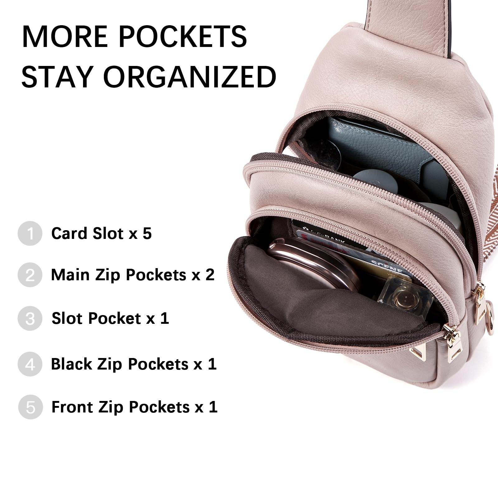 BOSTANTEN Genuine Leather Sling Bag for Women - Small Crossbody Purse, Waist Fanny Pack & Shoulder Chest Bag - Perfect for Travel, Shopping, and Everyday Use