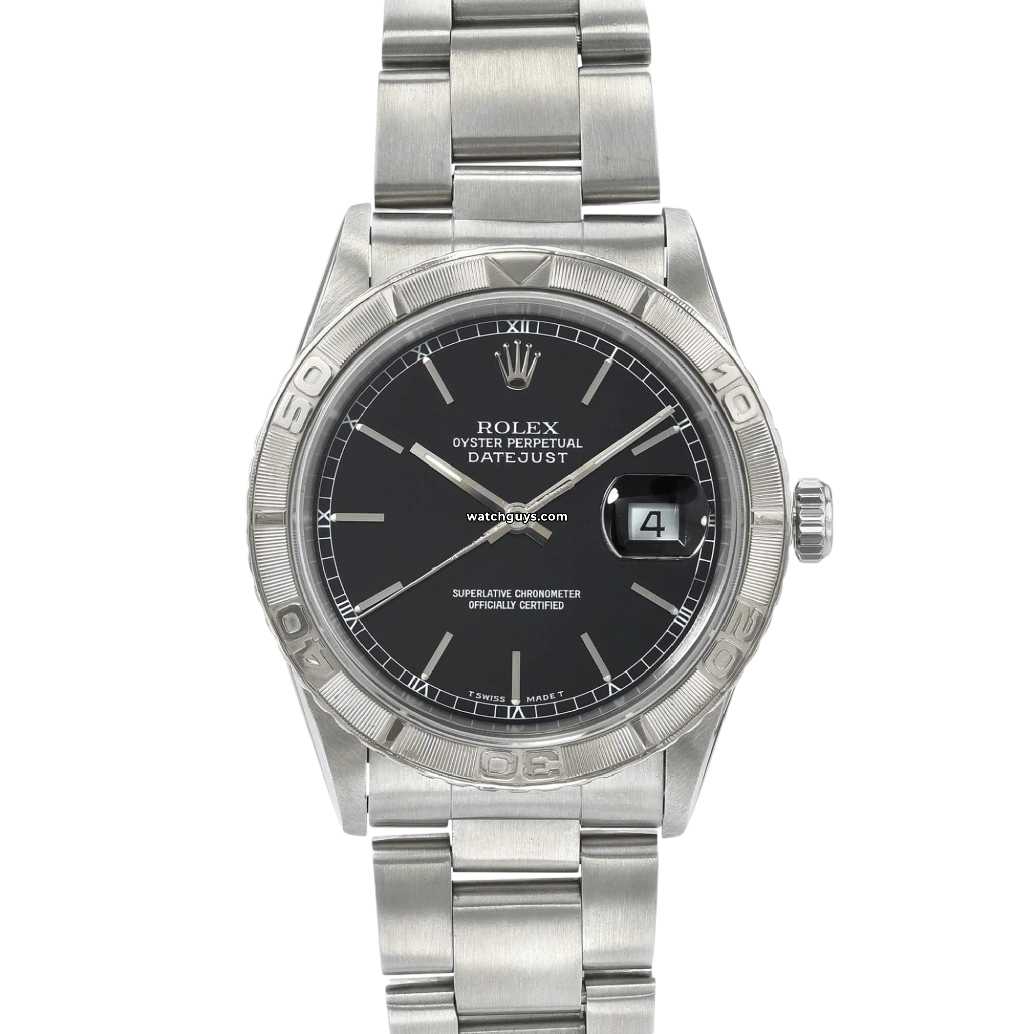 Rolex Datejust 16264 Men's Watch - Black Dial, Stainless Steel, Turn-O-Graph | Luxury Dress Watch for Business, Formal Events & Special Occasions