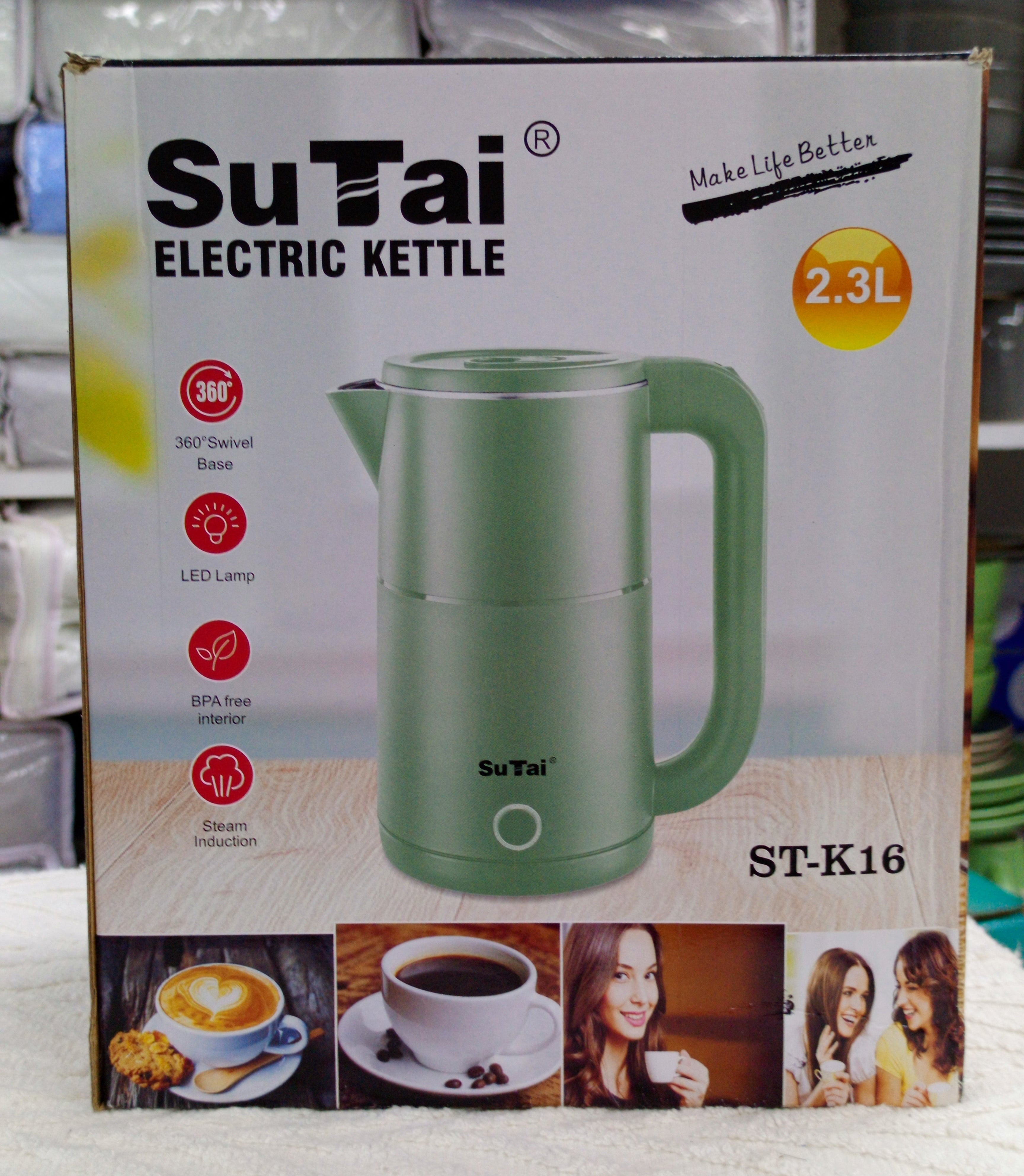 Su Tai Electric Kettle - Fast Boiling 1.7L Stainless Steel Water Kettle with Auto Shut-Off & Boil-Dry Protection - Perfect for Home, Office, Tea & Coffee Brewing