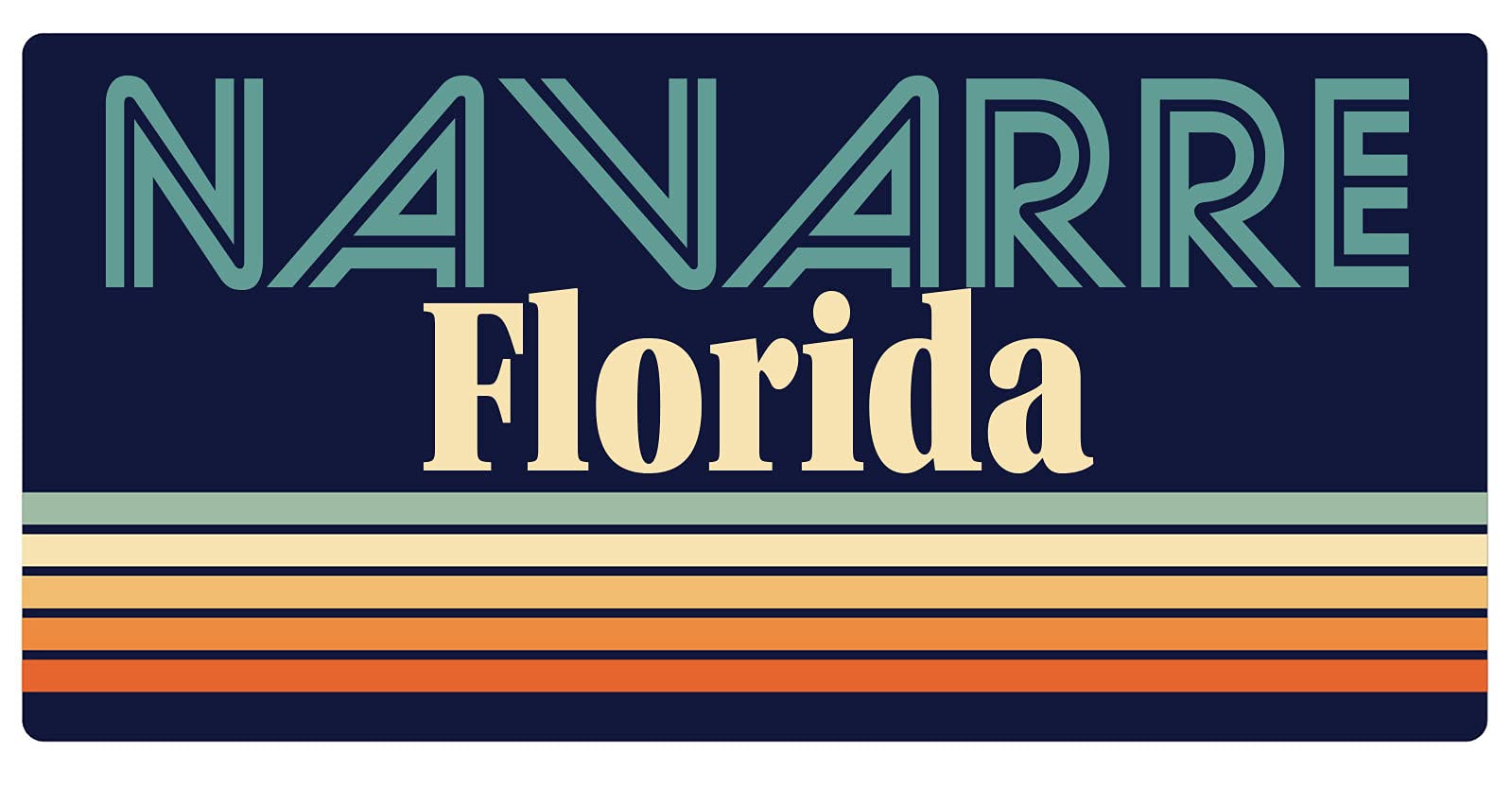 Vintage Florida Navarre 5 x 2.5 Inch Refrigerator Magnet - Retro Beach Souvenir & Decorative Fridge Accessory for Home, Office, or Travel Memories