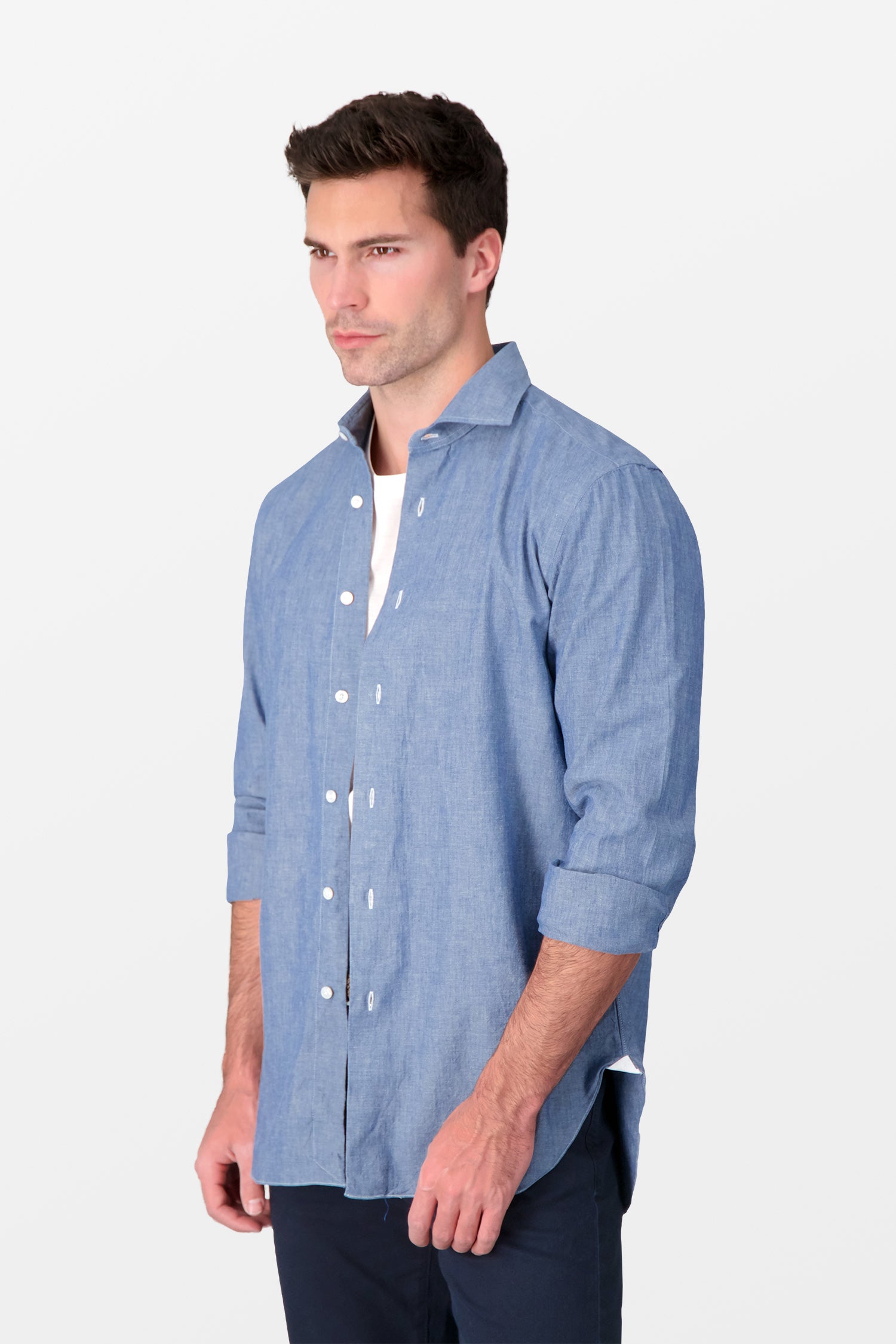 Barba Napoli Classic Blue Dress Shirt for Men - Premium Cotton Formal Wear for Business & Special Occasions