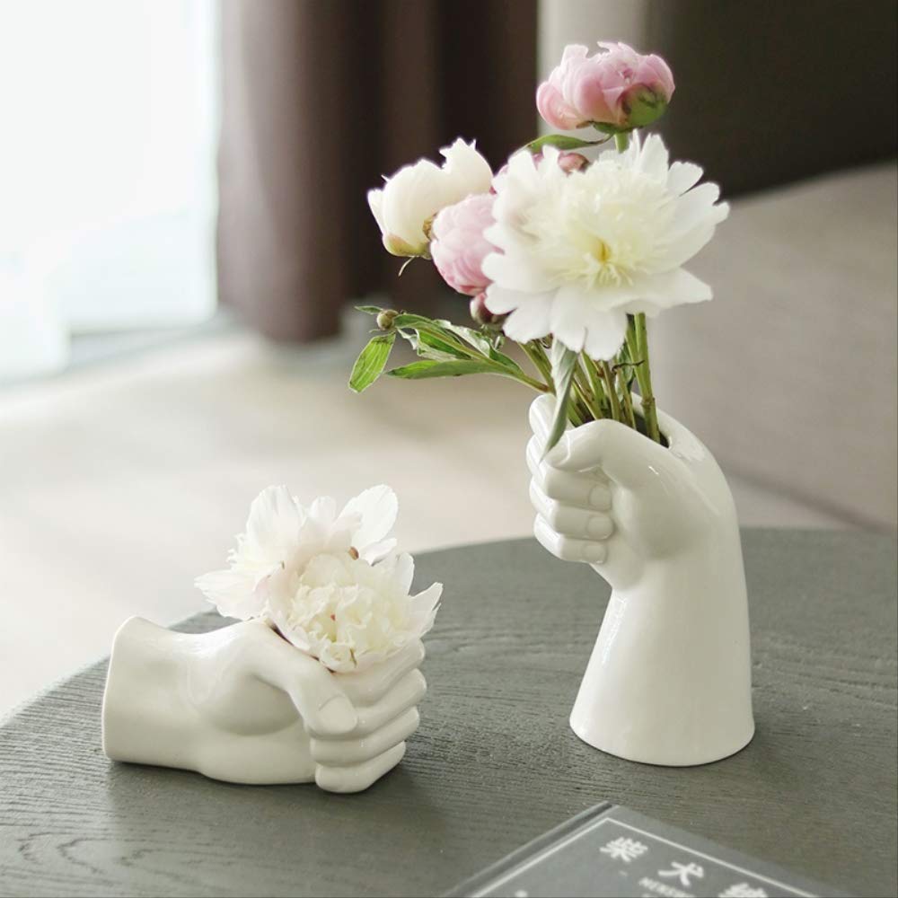 Premium White Ceramic Vase Set (2-Pack) - Modern Handcrafted Flower Pot for Home Decor, Living Room Centerpiece, Wedding & Office Arrangements