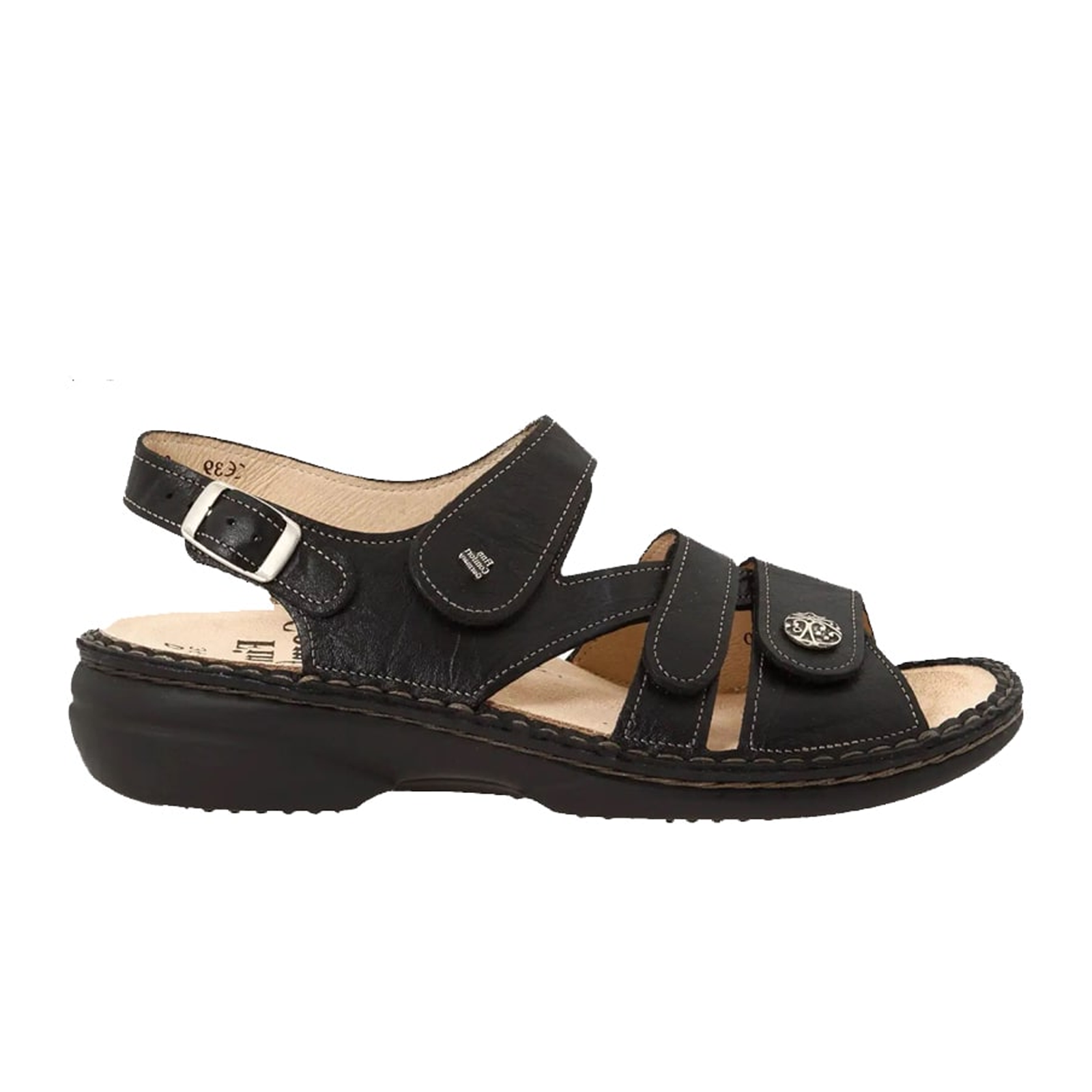 Finn Comfort Gomera S Backstrap Sandal for Women - Black | Premium Comfort Sandals for Walking, Travel & Casual Wear