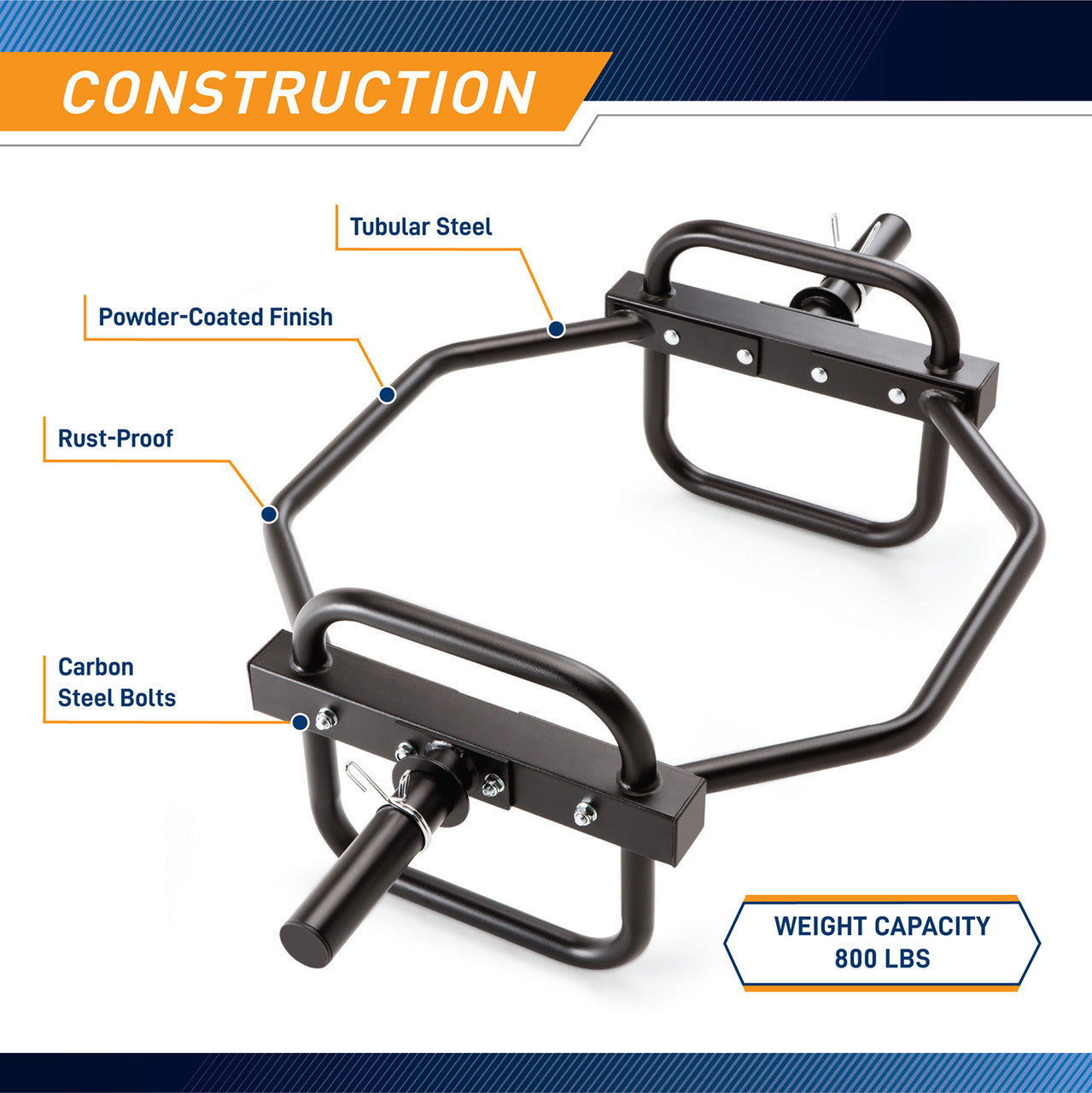 Marcy HTB 6976 Olympic Hex Trap Bar with Raised Handles - Heavy Duty Shrug Bar for Deadlifts, Squats & Strength Training | Home Gym & Commercial Use