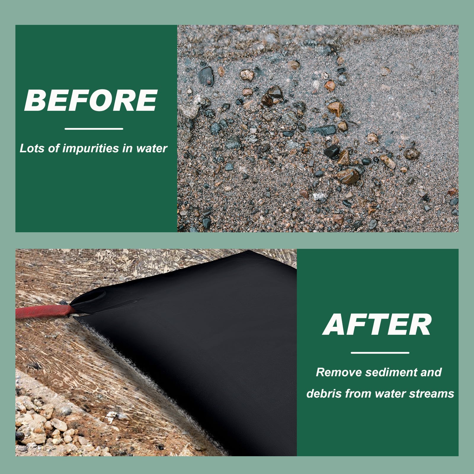 **5x10 ft Non-Woven Geotextile Silt Filter Bags for Dewatering, Oil Sludge & Sediment Control - Heavy-Duty Construction & Industrial Use**    *(Perfect for Construction Sites, Oil Spill Cleanup, Erosion Control & Water Filtration Projects)*
