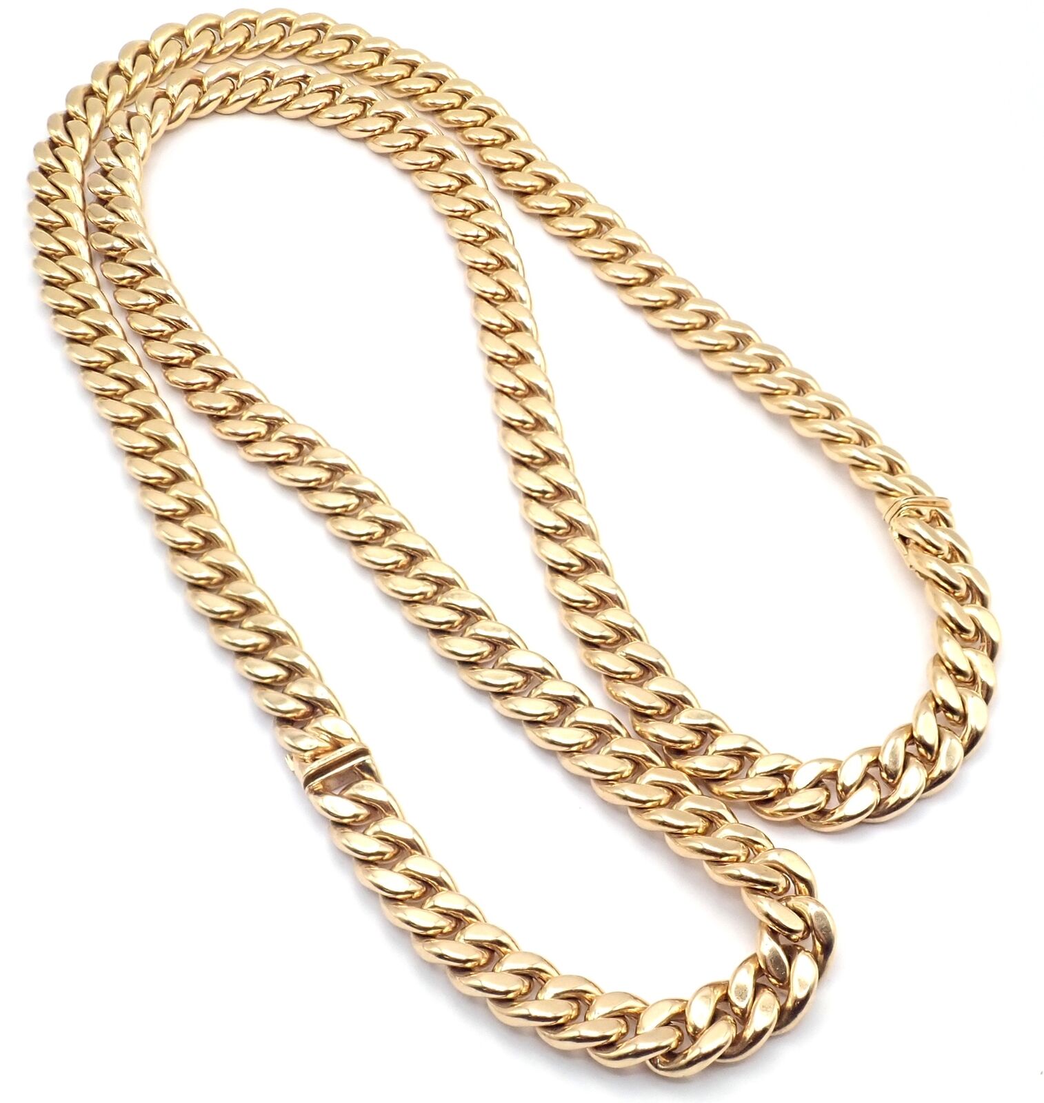 Authentic Bvlgari Bulgari 18k Yellow Gold Curb Link Long Necklace Set - Luxury Italian Jewelry for Women, Perfect for Weddings & Special Occasions