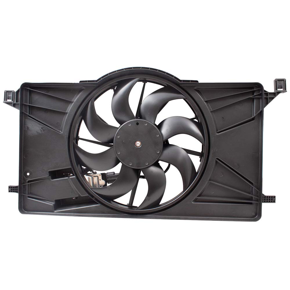 Brock Replacement Radiator Cooling Fan Assembly with Control Module for 2012-2018 Ford Focus 2.0L & Focus Electric - Replaces CV6Z8C607R BV6Z8C607K - Perfect for Engine Overheating Prevention and Cooling System Repair