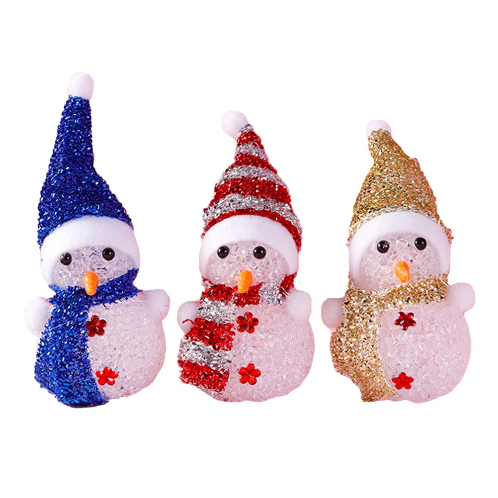 FRCOLOR Christmas Lights Set of 3 - Snowman LED Night Light for Holiday Decor, Indoor Winter Themed Lighting for Bedroom, Living Room, and Christmas Tree Decoration