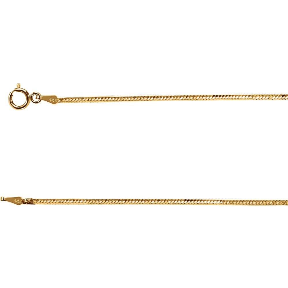 14K Yellow Gold Solid Flexible Herringbone Chain Bracelet 7 Inch - Unisex Adjustable Identification Bracelet for Women & Men - Perfect for Everyday Wear, Gifts & Special Occasions