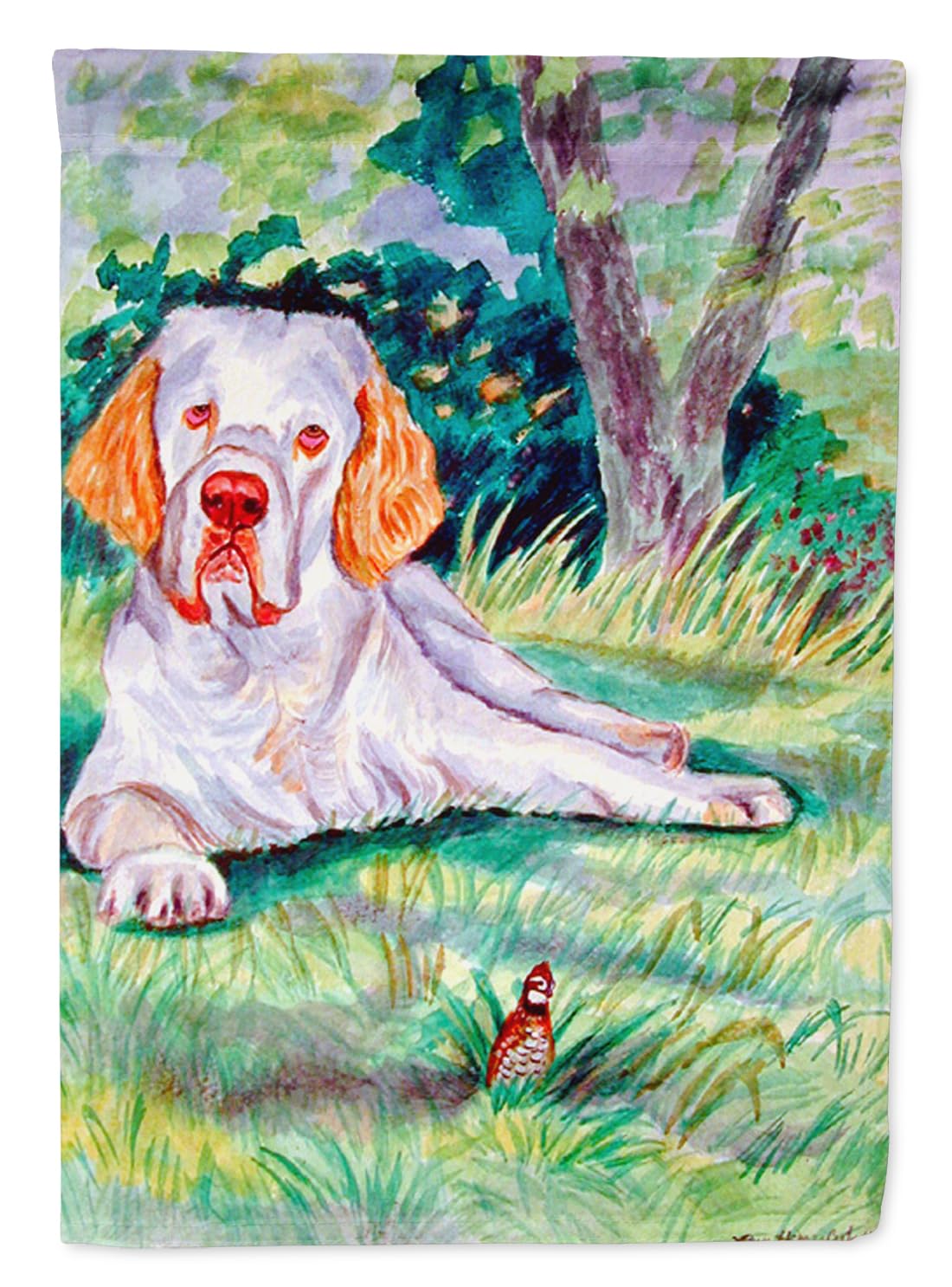 Caroline's Treasures 7113GF Clumber Spaniel Garden Flag - Colorful Decorative Yard Banner for Mailbox, Flower Beds & Patio - Perfect for Outdoor Decor, Seasonal Displays & Dog Lover Gifts