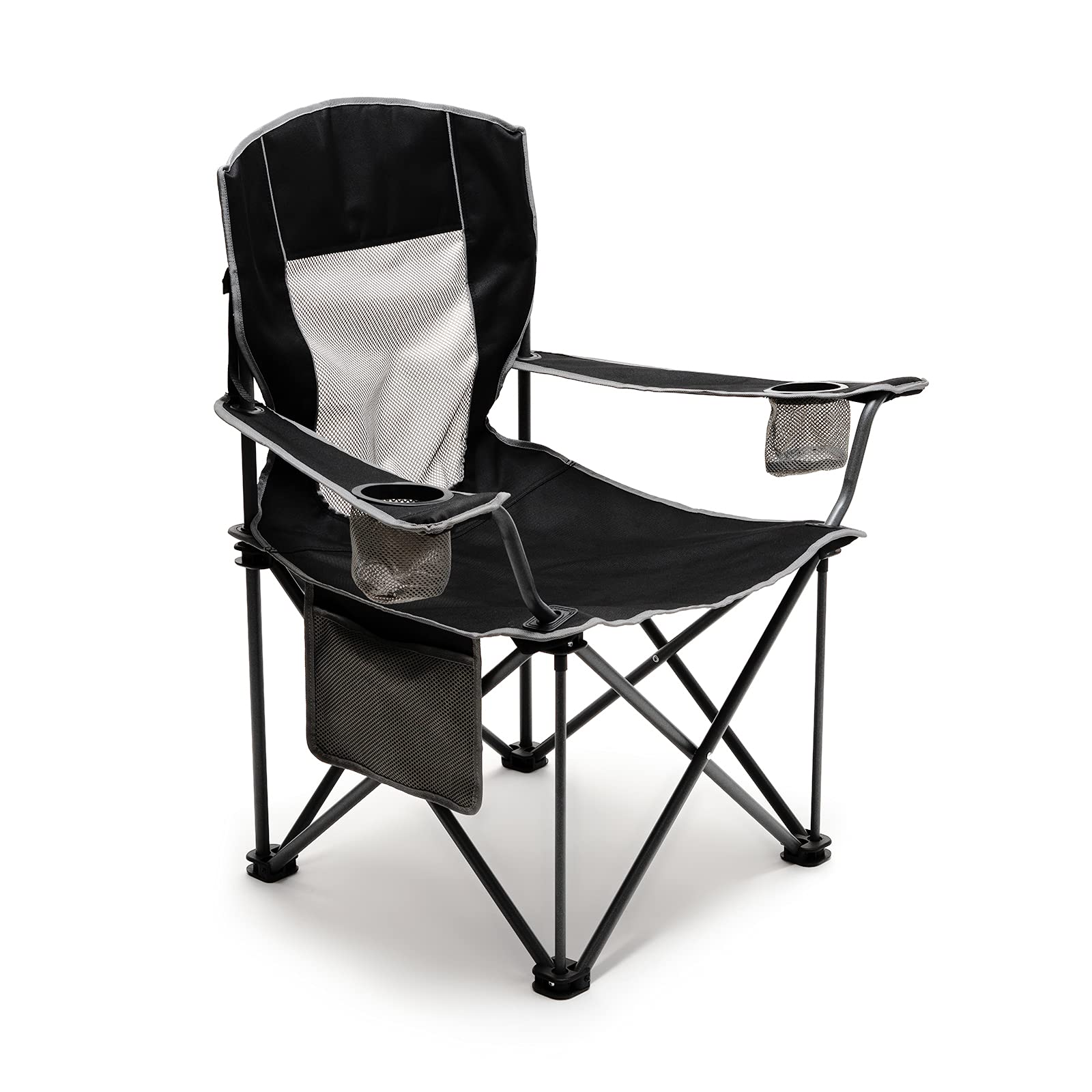 **SUNNYFEEL XL Oversized Camping Chair for Adults - Heavy Duty Folding Camp Chair Supports 300 LBS, Padded Portable Quad Arm Lawn Chair with Storage Pocket - Perfect for Outdoor, Picnic, Beach, Sports & Tailgating**