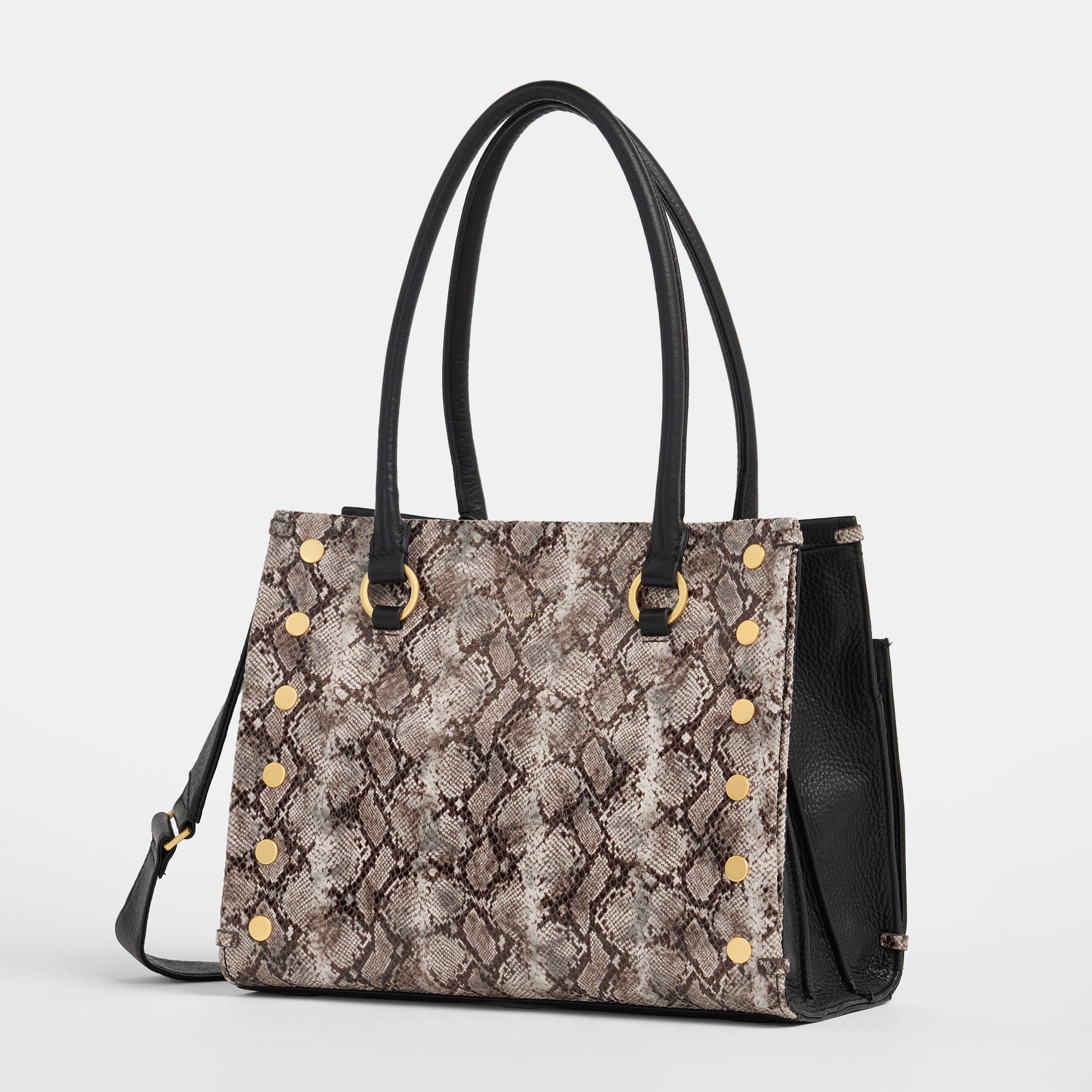 Allen Snake Print & Brushed Gold Large Handbag - Stylish Women's Tote for Work, Travel & Everyday Use