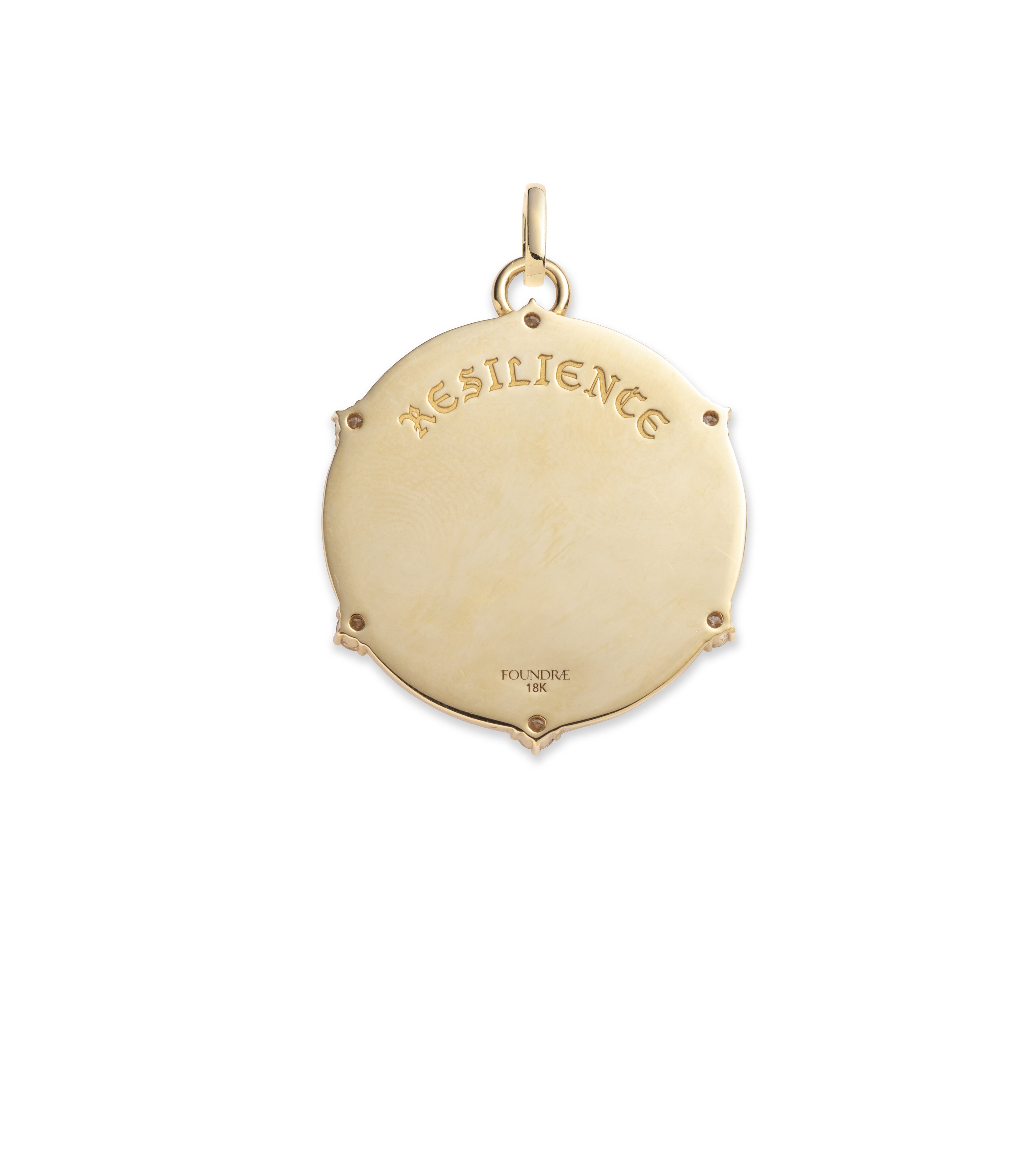Floral Screen Resilience Large Medallion Necklace in Mixed Rose Gold with Diamonds & Annex Link - Elegant Jewelry for Weddings, Parties & Special Occasions