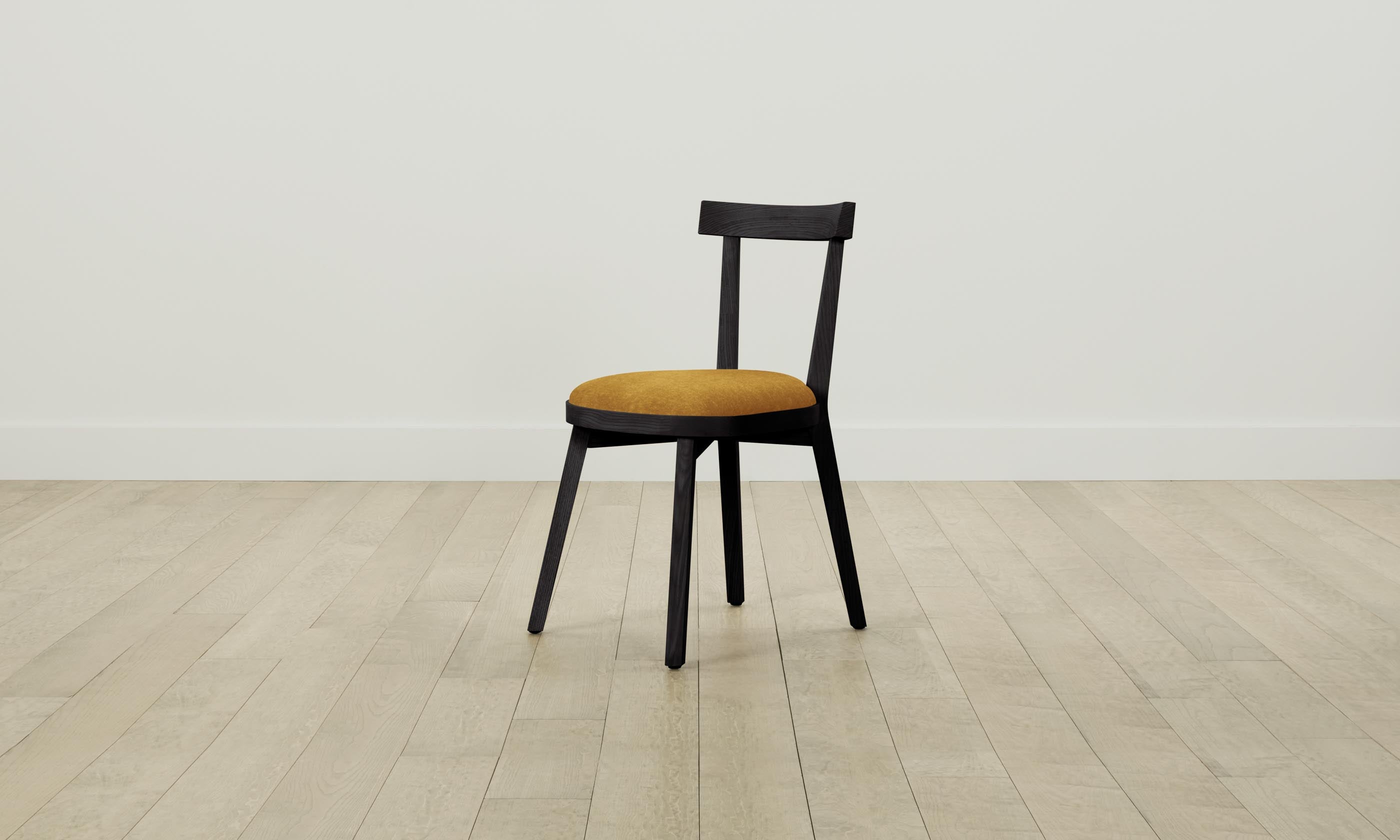 Allen Dining Chair - Mohair Upholstered in Amber - Elegant & Comfortable for Dining Room, Kitchen, or Office