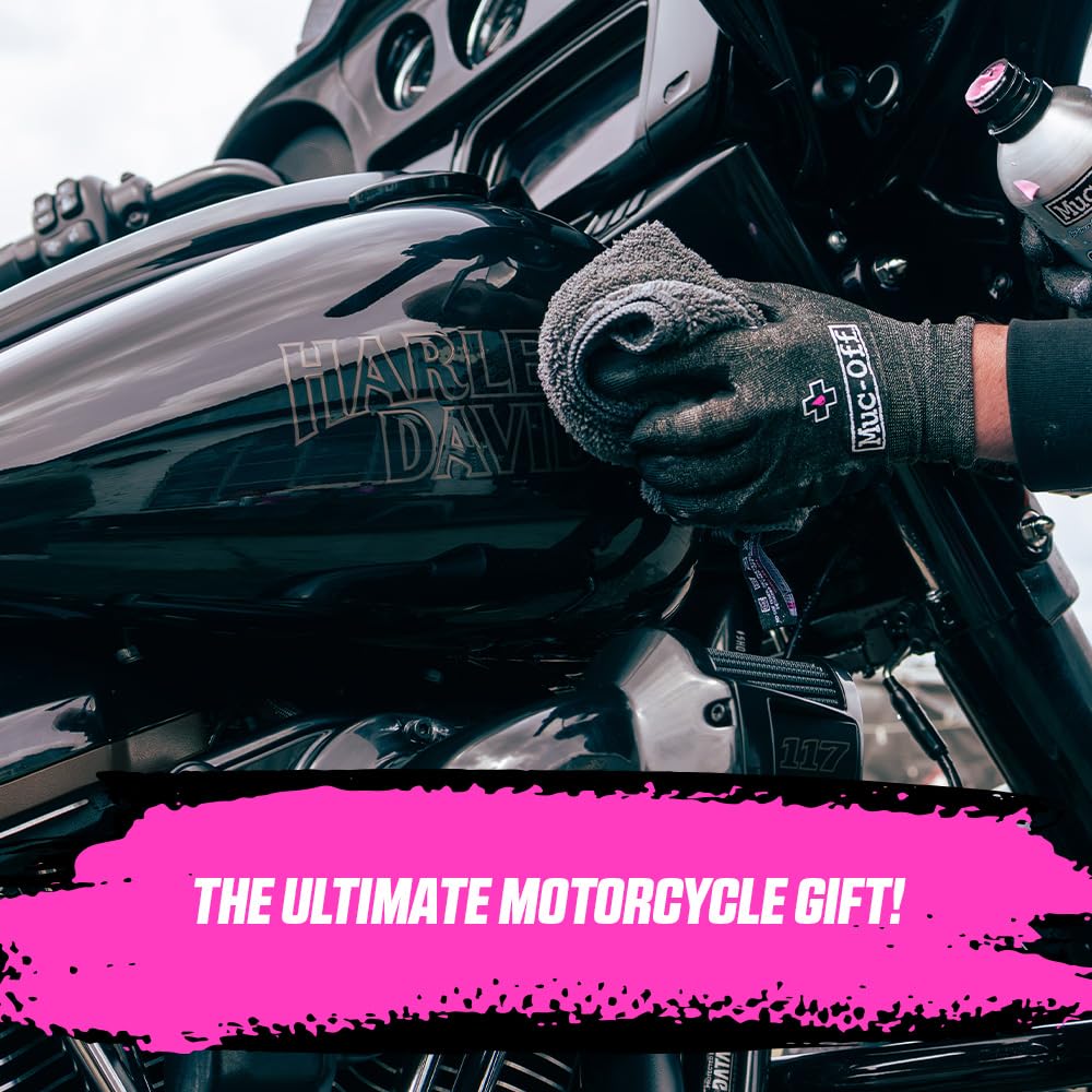 Muc-Off Ultimate Motorcycle Cleaning Kit - Complete Detailing Set with Bike Cleaner & Chain Lube - Perfect for Motorcycle Maintenance, Deep Cleaning & Chain Care - Ideal for Dirt Bikes, Cruisers & Sport Bikes