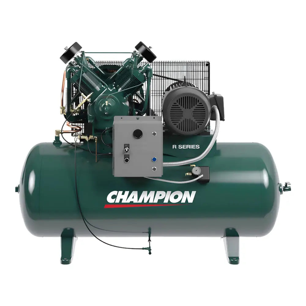 Champion R Series HR10 12 10HP Horizontal Air Compressor 120 Gallon - Heavy Duty Industrial Air Compressor for Auto Shops, Construction & Woodworking