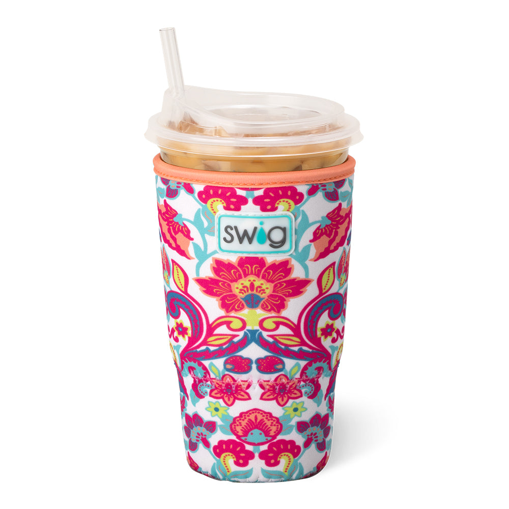 Flourish Large Iced Cup Coolie - Insulated Beverage Sleeve for 30oz Tumblers, Coffee & Smoothie Cups - Perfect for Summer Drinks, Beach Parties & Outdoor Activities