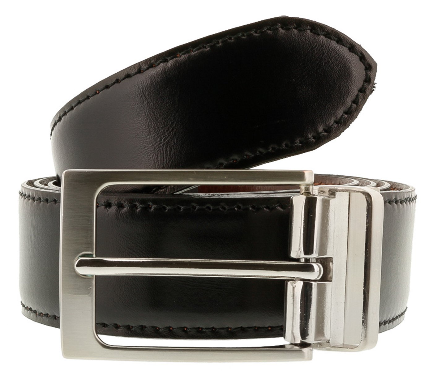 Premium Genuine Leather Adjustable Men's Belt - C885/35S Nero Black - Stylish & Durable for Casual & Formal Wear