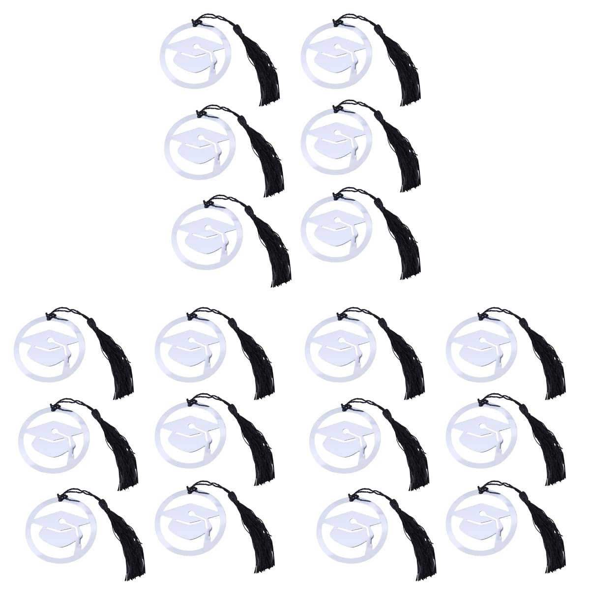 30 Pcs Silver Stainless Steel Doctoral Shaped Bookmarks with Black Tassel - Graduation Gifts for Students, PhD Graduation Party Decor - Perfect for Book Lovers, Academic Achievements & Graduation Celebrations